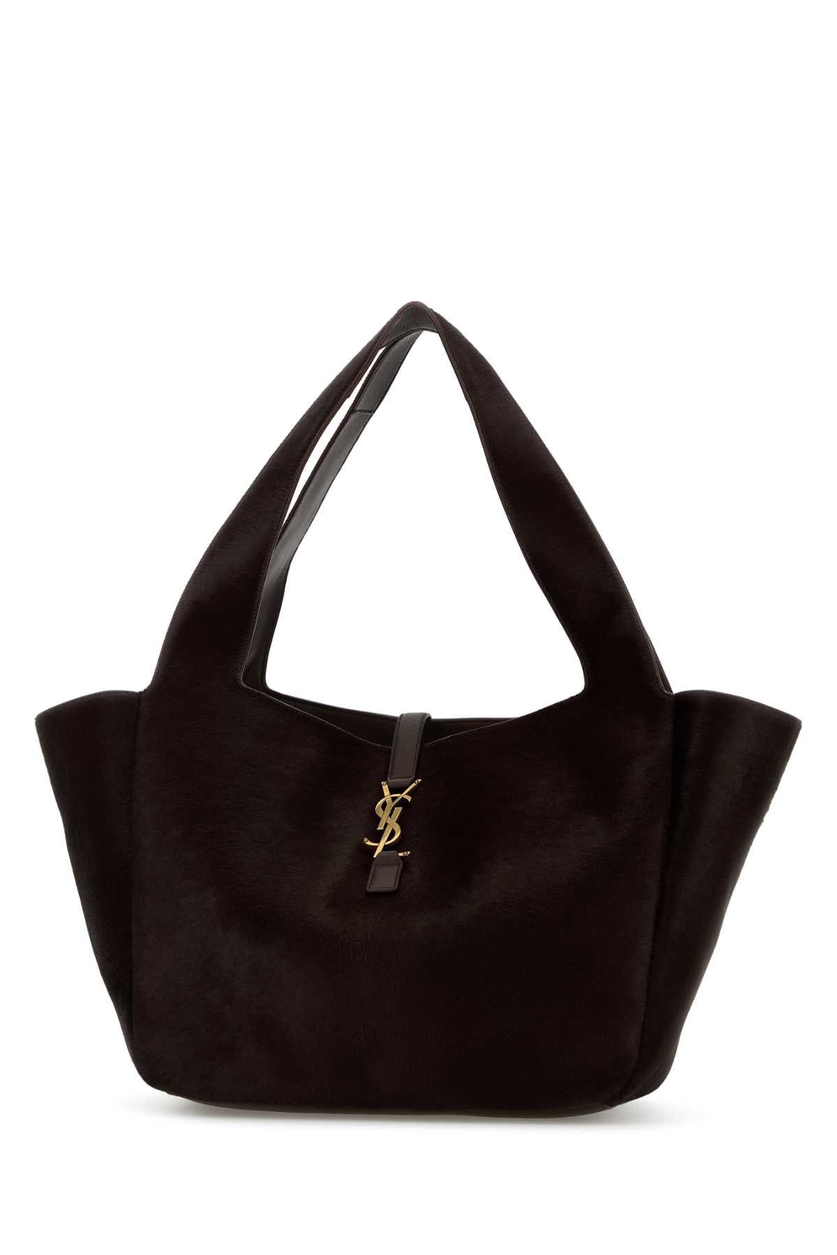 Saint Laurent Paris Chocolate Calf Hair Le 5 Ã 7 Bea Shopping Bag Size ONE SIZE - 2 Thumbnail