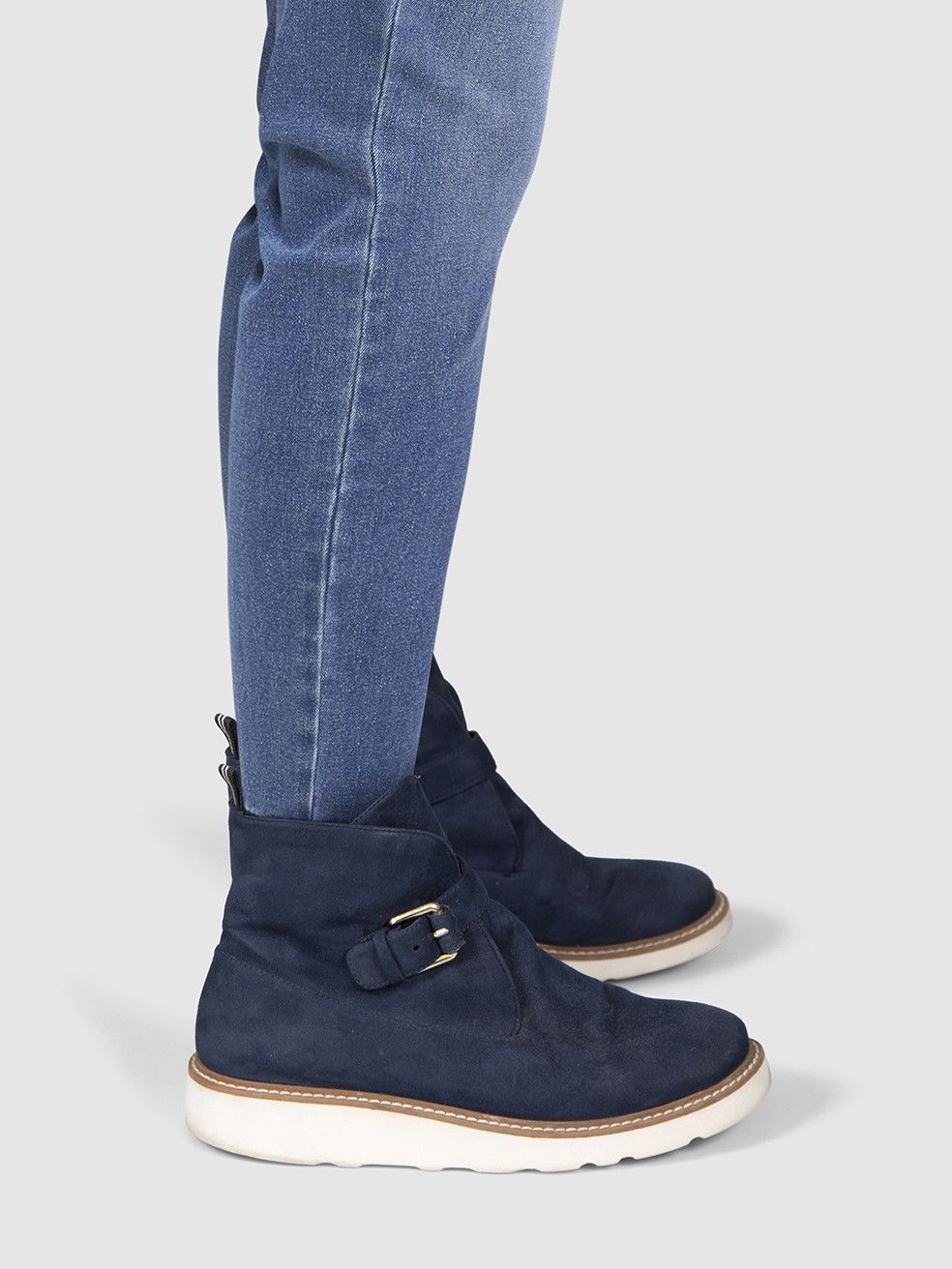 Stella McCartney Navy Vegan Suede Ankle Boots Size US 7 / IT 37 - 2 Thumbnail