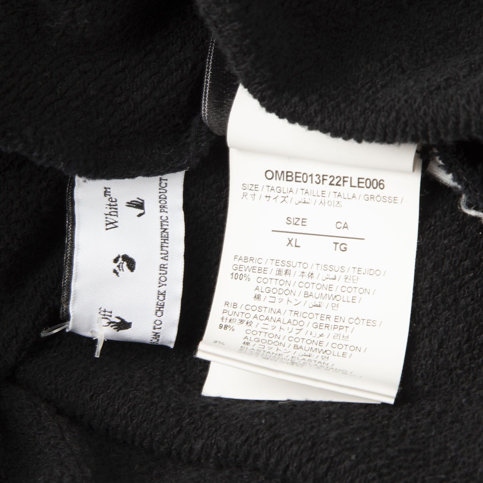 Off-White Black Chain Logo Zip Up Hoodie Size XL / US 12-14 / IT 48-50 - 4 Thumbnail