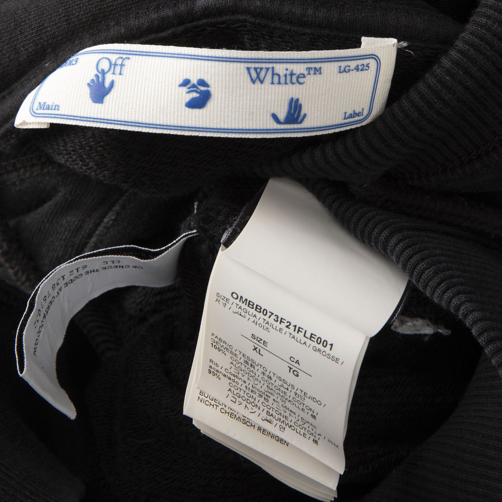 Off-White Black Back Logo Print Hoodie Size XL / US 12-14 / IT 48-50 - 9 Thumbnail