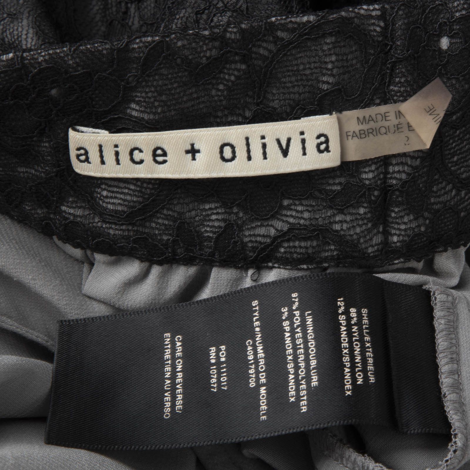Alice + Olivia Black Lace Tapered Trousers Size 26" / US 2 / IT 38 - 8 Thumbnail
