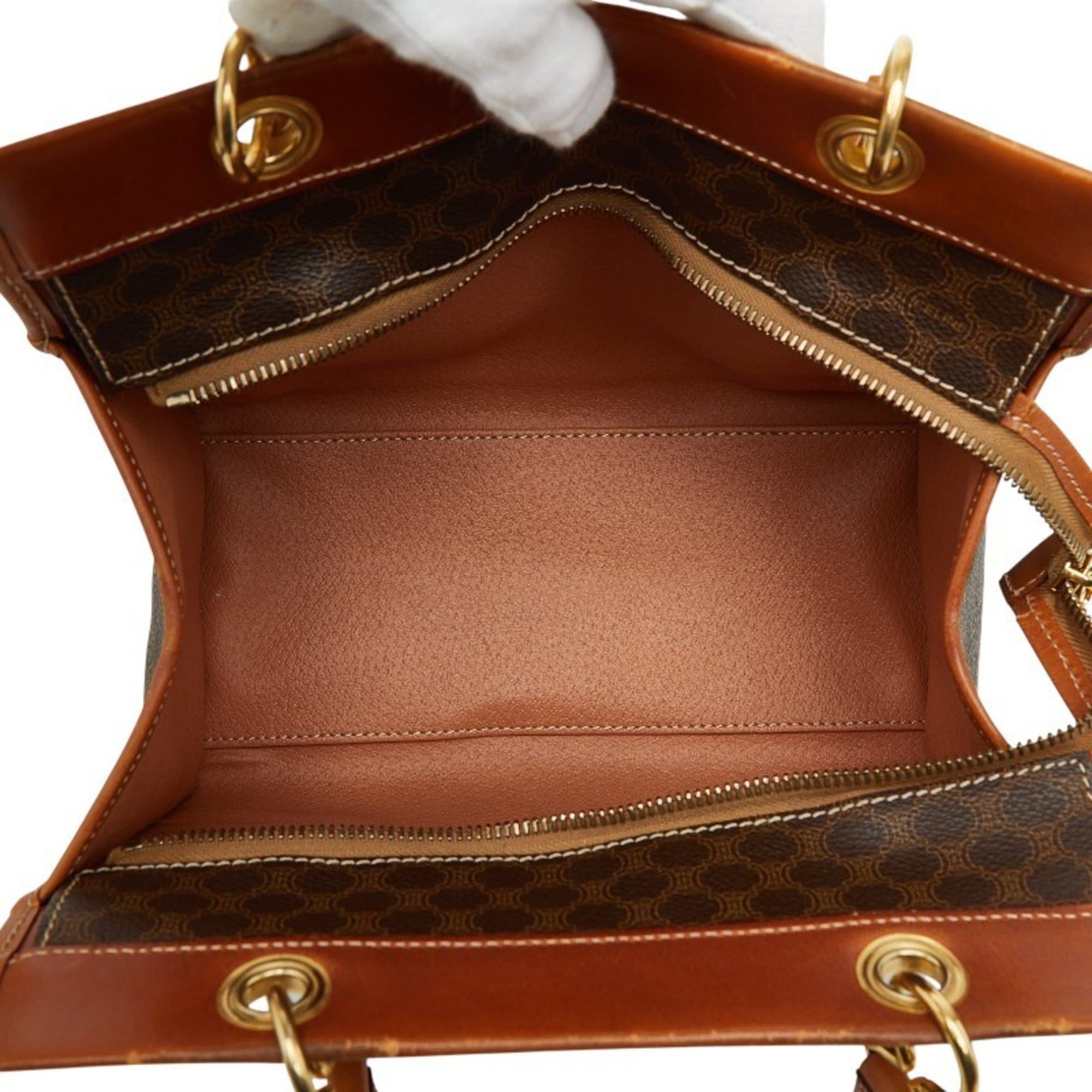 Celine Celine Macadam handbag in brown leather for women. Size ONE SIZE - 13 Thumbnail