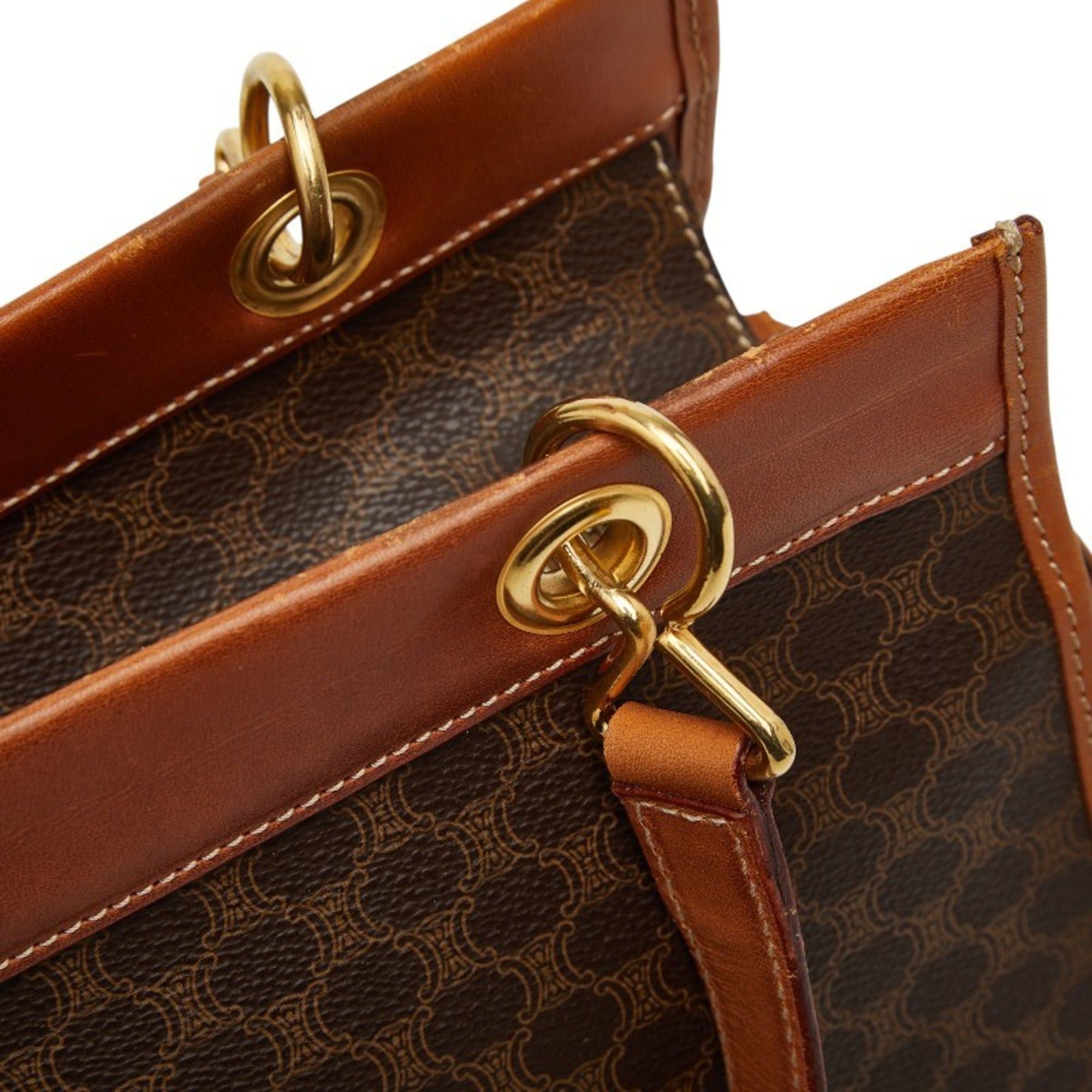 Celine Celine Macadam handbag in brown leather for women. Size ONE SIZE - 9 Thumbnail