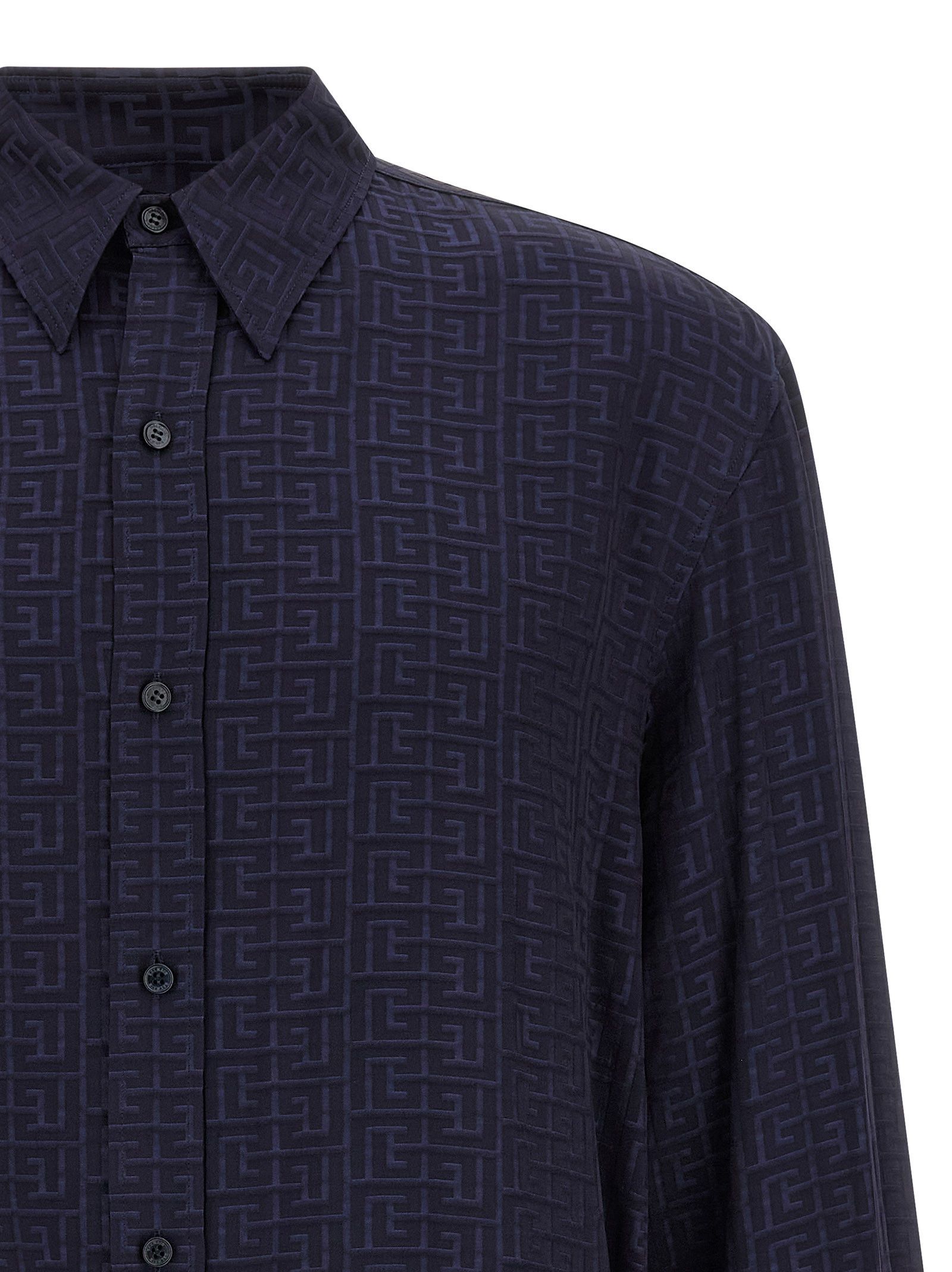 Balmain Jacquard Monogram Shirt Size US L / EU 52-54 / 3 - 3 Thumbnail