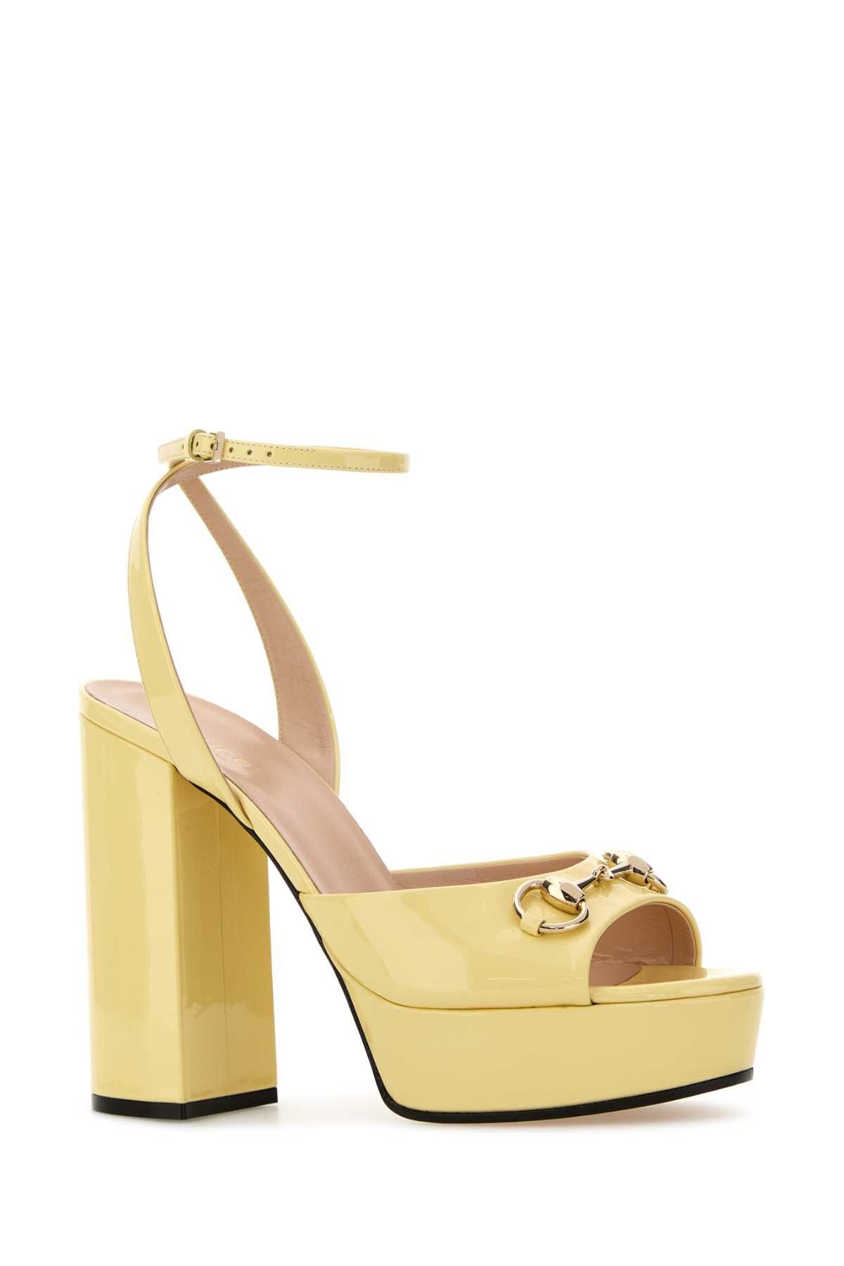Gucci Yellow Leather Sandals Size US 11 / IT 41 - 2 Thumbnail