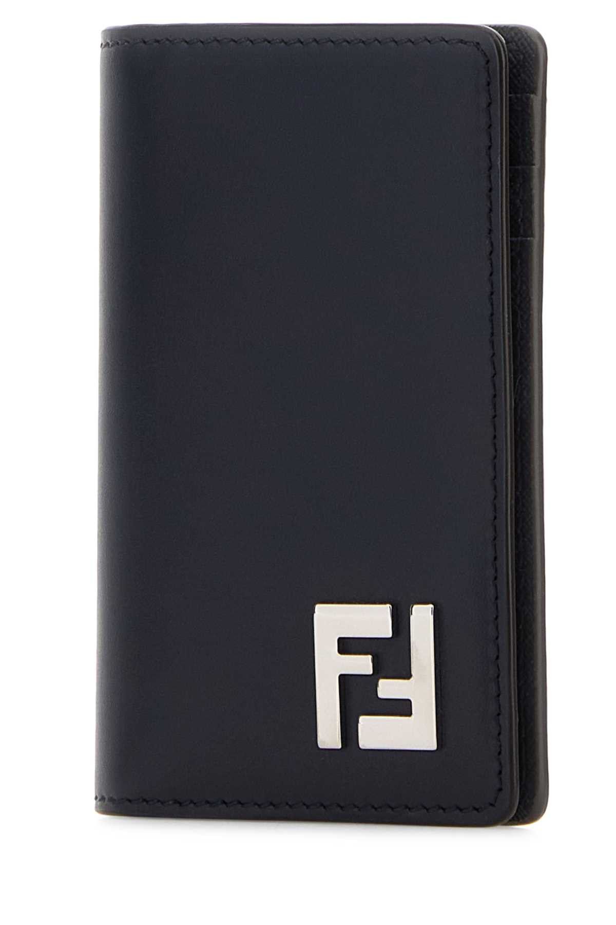 Fendi Midnight Blue Leather Card Holder Size ONE SIZE - 2 Thumbnail