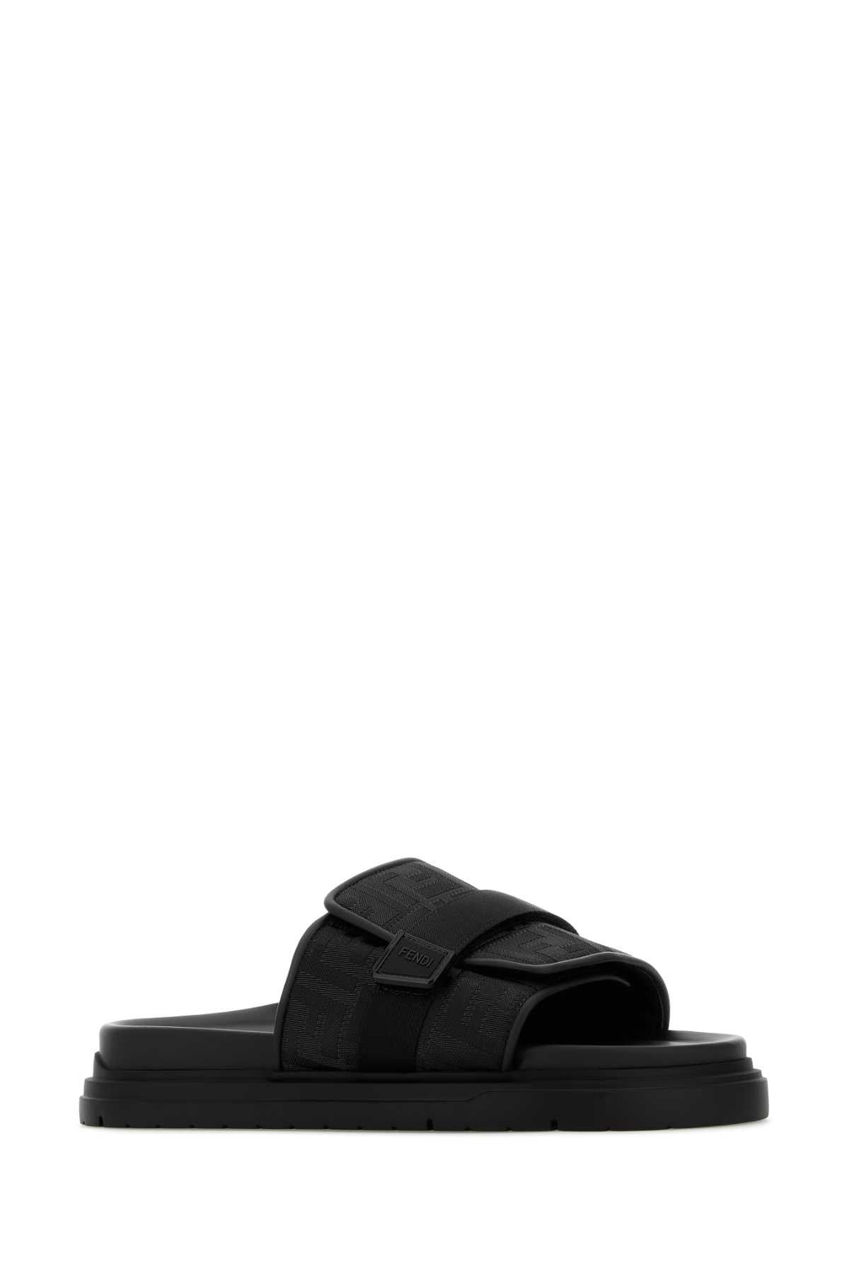 Fendi Black Fabric Chunky Slippers Size US 7 / EU 40 - 2 Thumbnail