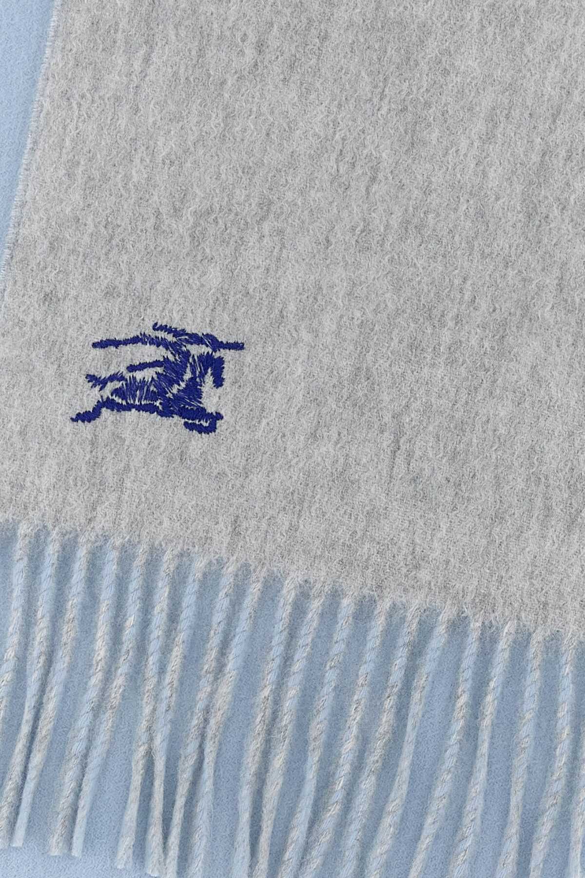 Burberry Light-Blue Cashmere Reversible Scarf Size ONE SIZE - 2 Thumbnail