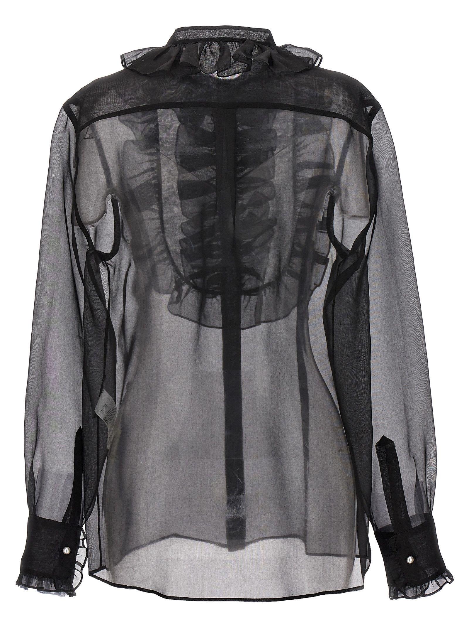 Dolce & Gabbana Plastron And Ruffle Shirt Size M / US 6-8 / IT 42-44 - 2 Thumbnail