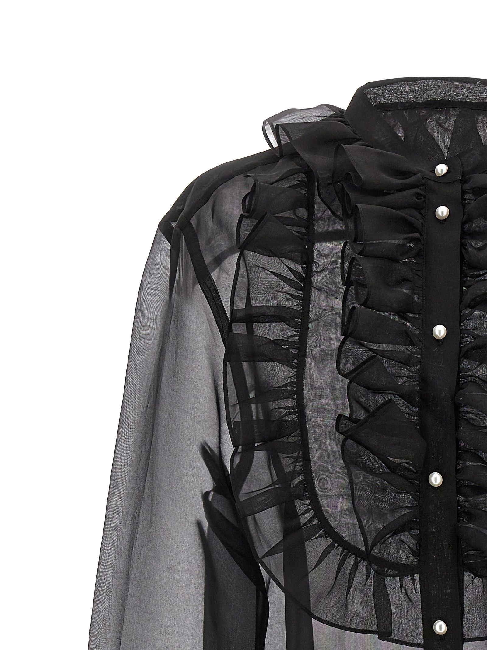 Dolce & Gabbana Plastron And Ruffle Shirt Size M / US 6-8 / IT 42-44 - 3 Thumbnail