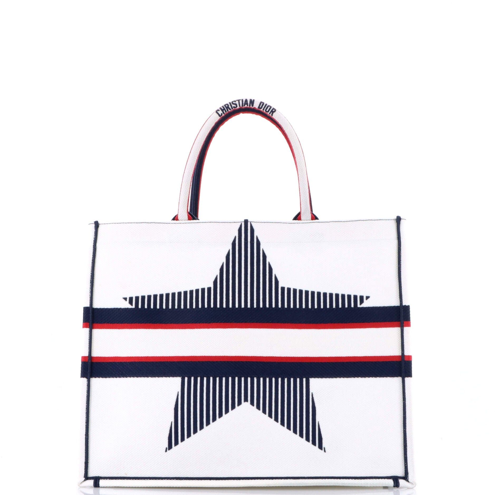 Dior Star Embroidered Book Tote Large Size ONE SIZE - 4 Thumbnail