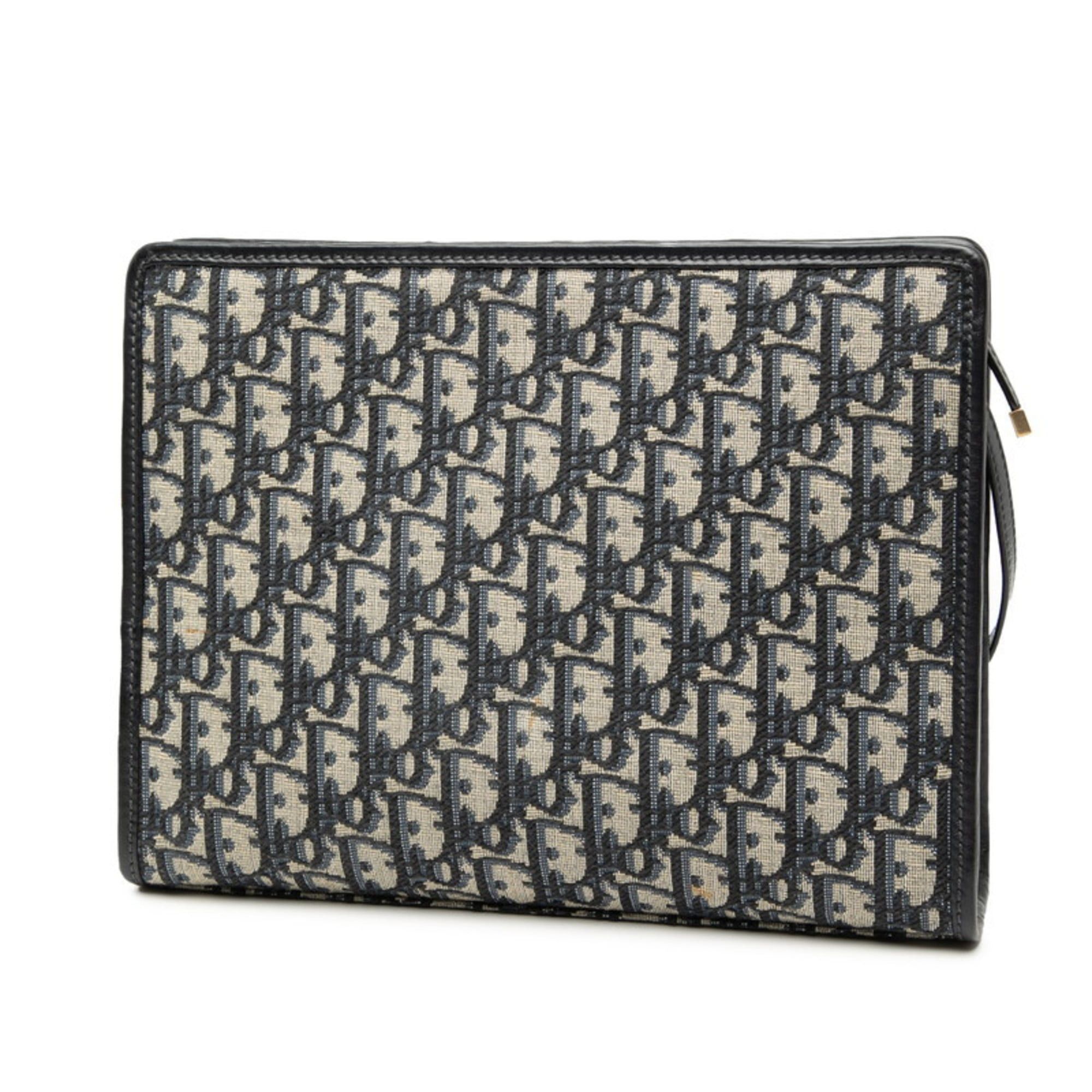 Dior Christian Dior Dior Oblique 30 Montaigne Clutch Bag Navy Canvas Leather Women's Size ONE SIZE - 2 Thumbnail