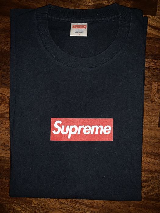 Supreme Supreme 20th Anniversary Box Logo Tee Navy Grailed