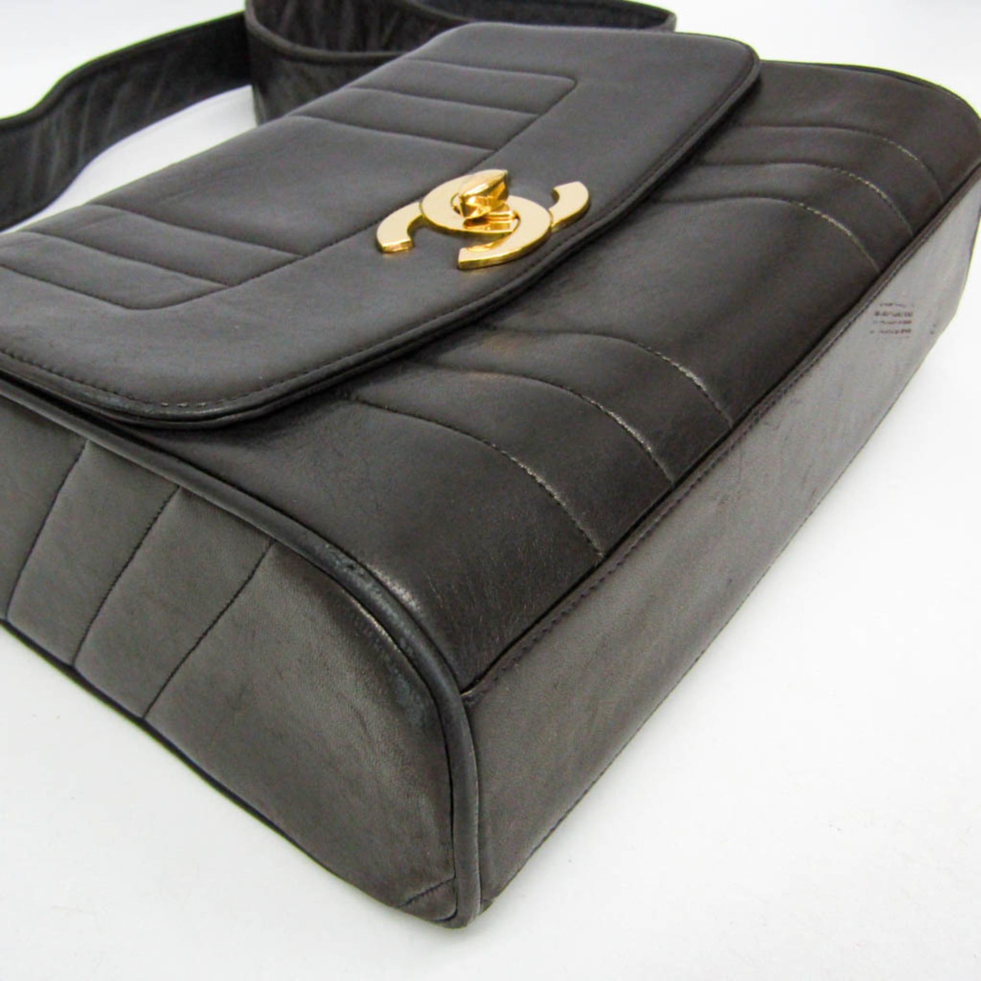Chanel Chanel Mademoiselle Women's Leather Shoulder Bag Black Size ONE SIZE - 5 Thumbnail