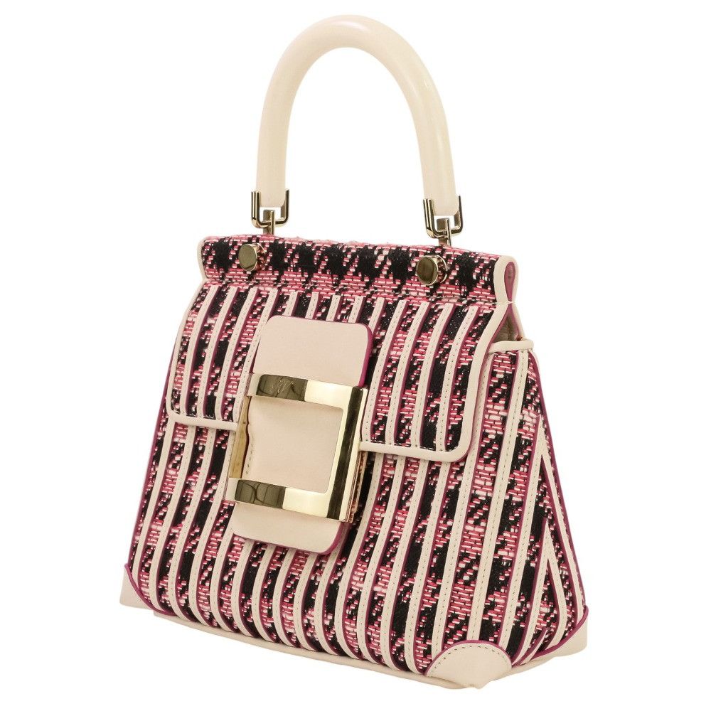 Roger Vivier Roger Vivier Roger Vivier Tweed Leather 2way Handbag Leather Handbag DUTY FREE for USA Size ONE SIZE - 2 Thumbnail
