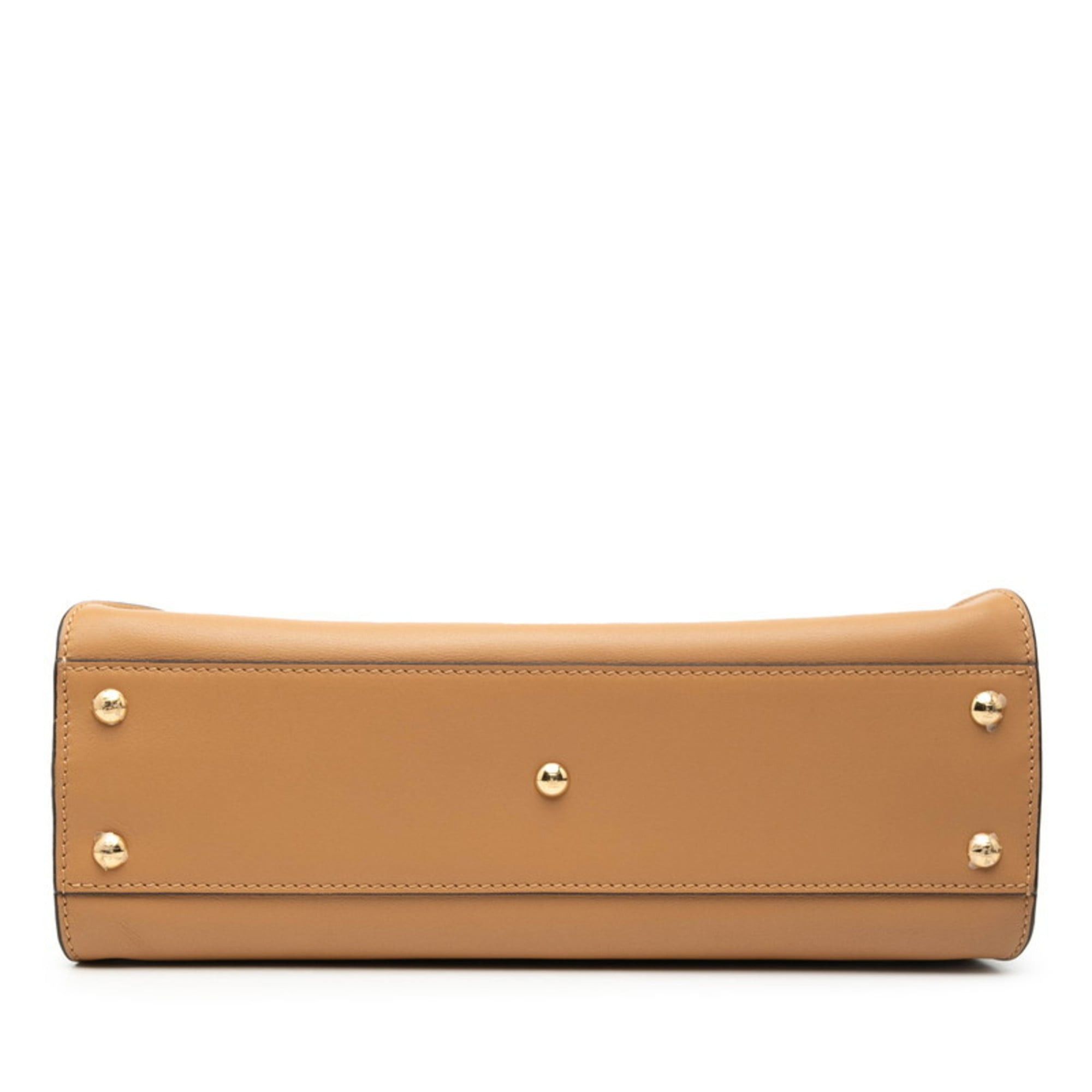 Fendi Fendi Selleria Peekaboo Regular Handbag/Shoulder Bag 2WAY 8BN290 Brown, Bordeaux, and Gold Leather Women's FENDI Size ONE SIZE - 3 Thumbnail