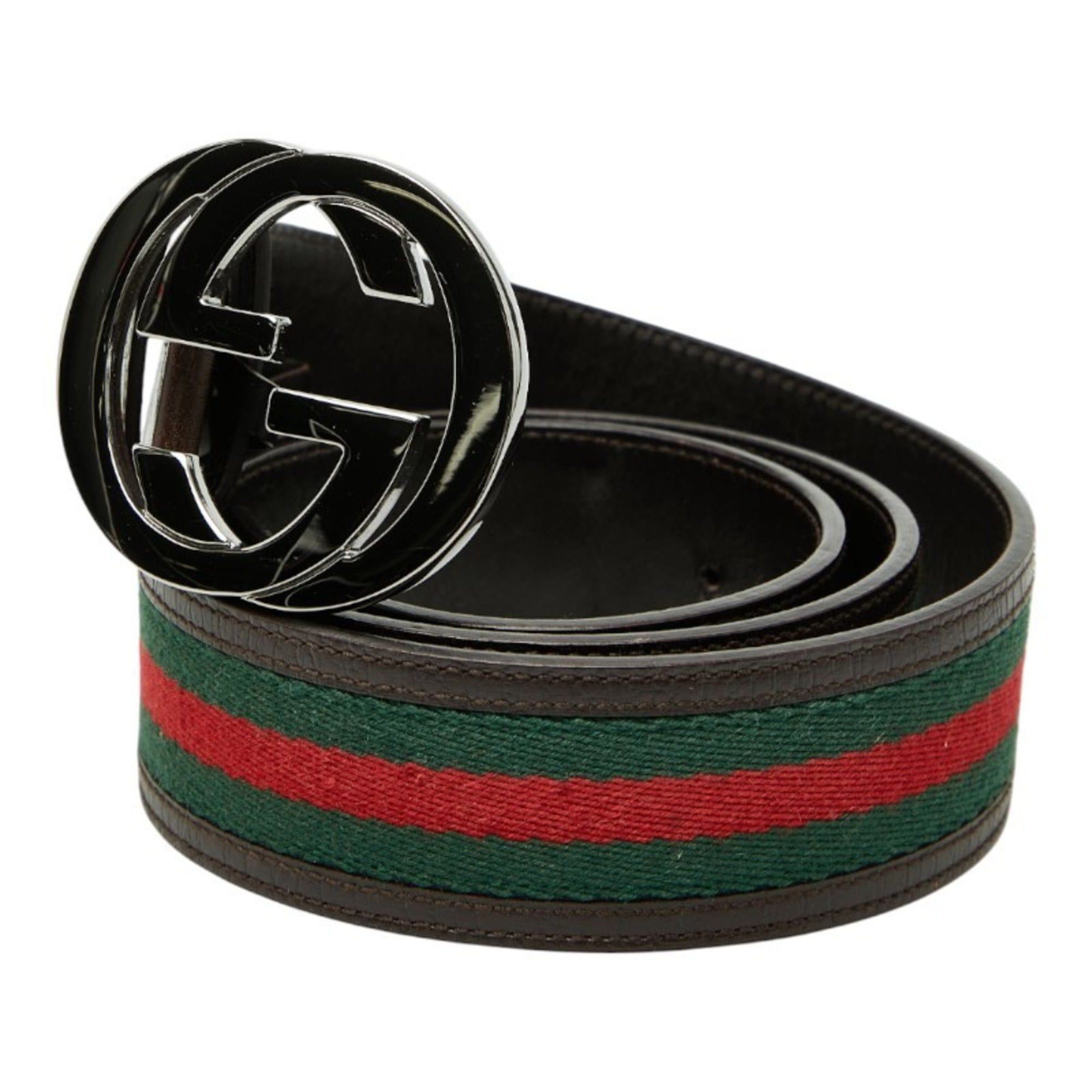 Gucci Gucci Interlocking G Sherry Line Belt, Size 90, 36, Brown, Multicolor Leather, Canvas, Women's, GUCCI Size ONE SIZE - 2 Thumbnail