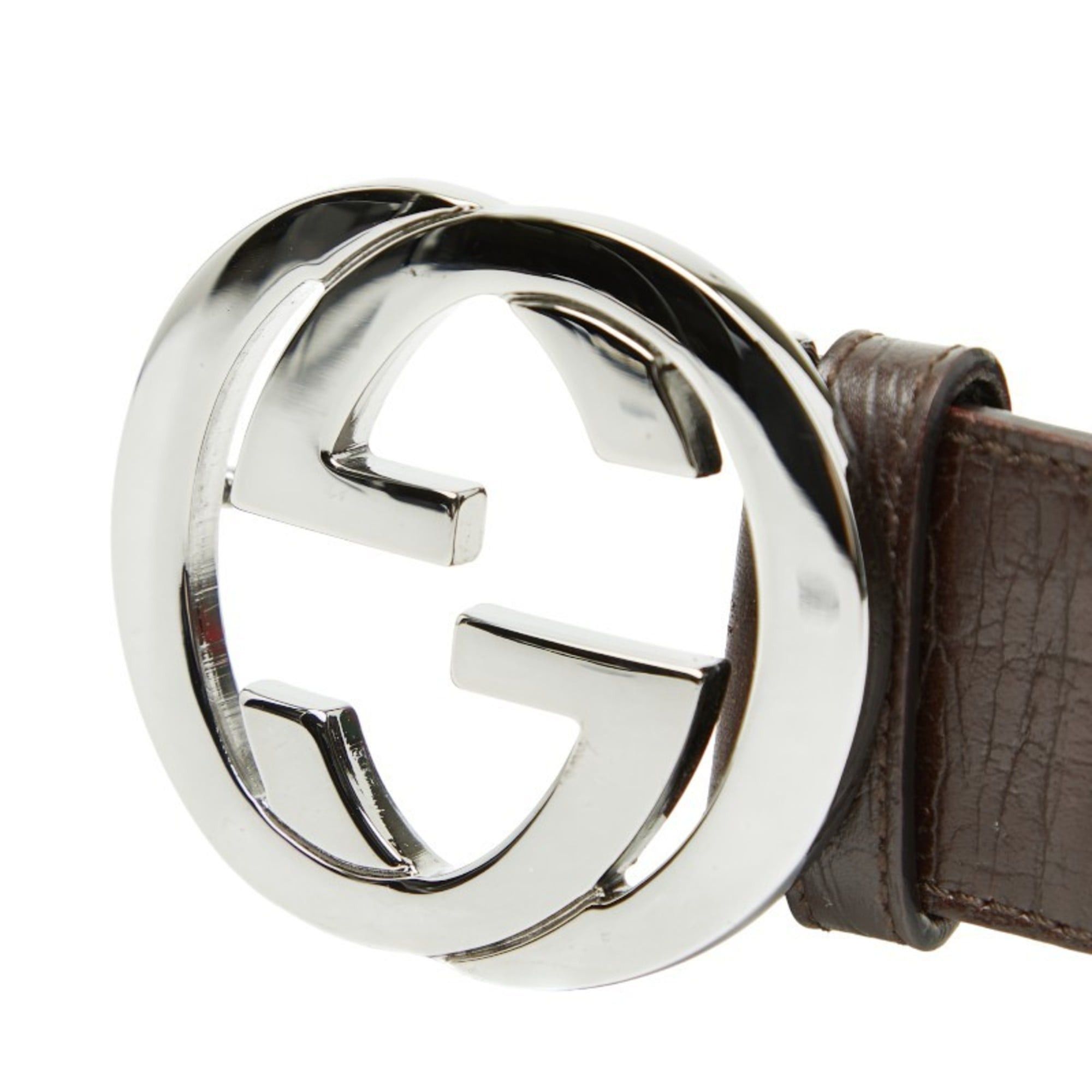 Gucci Gucci Interlocking G Sherry Line Belt, Size 90, 36, Brown, Multicolor Leather, Canvas, Women's, GUCCI Size ONE SIZE - 4 Thumbnail