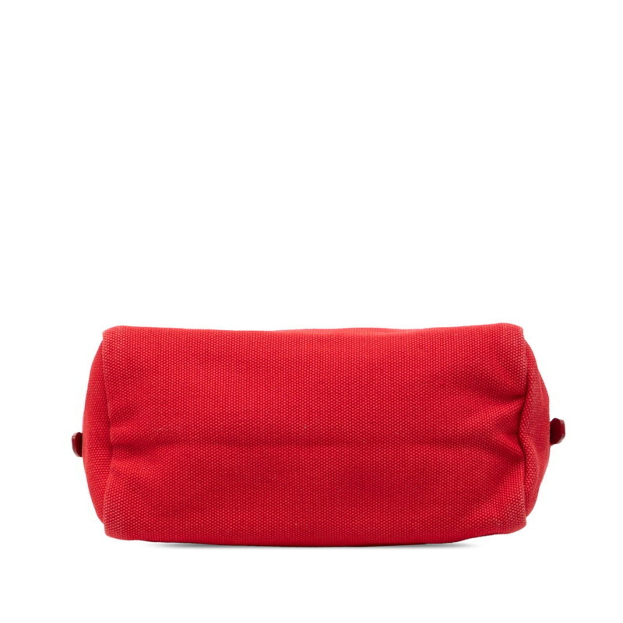Prada Prada Canapa Logo Pouch 1NA693 Red Canvas Women's PRADA Size ONE SIZE - 3 Thumbnail