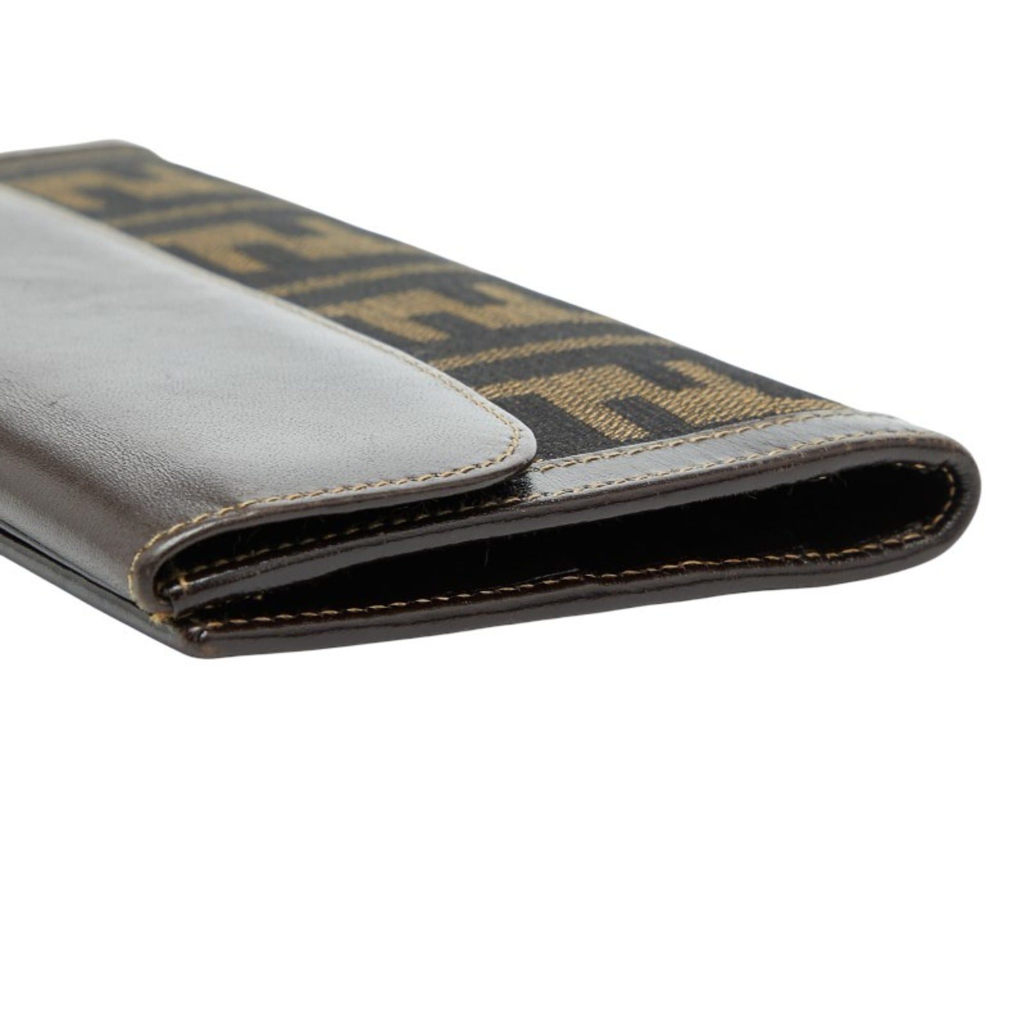 Fendi Fendi Zucca Long Wallet 2804 01339 088 Brown Canvas and Leather Women's FENDI Size ONE SIZE - 4 Thumbnail