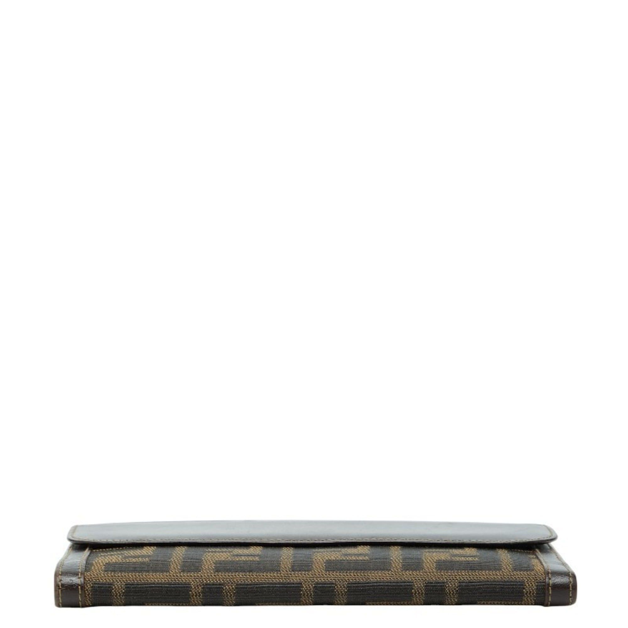 Fendi Fendi Zucca Long Wallet 2804 01339 088 Brown Canvas and Leather Women's FENDI Size ONE SIZE - 3 Thumbnail