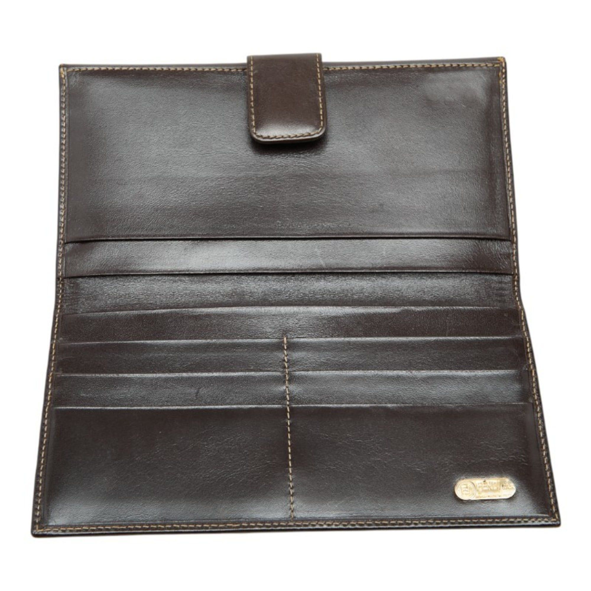 Fendi Fendi Zucca Long Wallet 2804 01339 088 Brown Canvas and Leather Women's FENDI Size ONE SIZE - 6 Thumbnail
