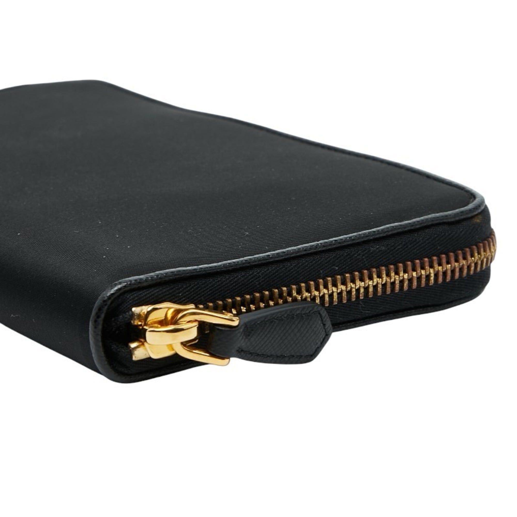Prada Prada Women's Round Zip Long Wallet 1M0506 Black Nylon Size ONE SIZE - 4 Thumbnail