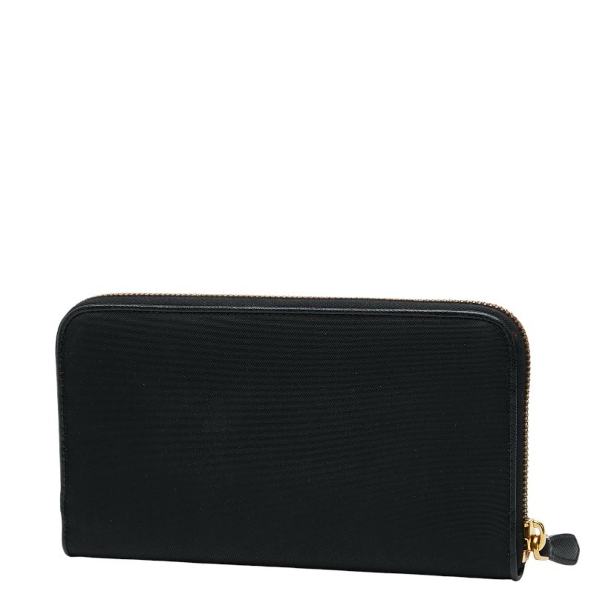 Prada Prada Women's Round Zip Long Wallet 1M0506 Black Nylon Size ONE SIZE - 2 Thumbnail