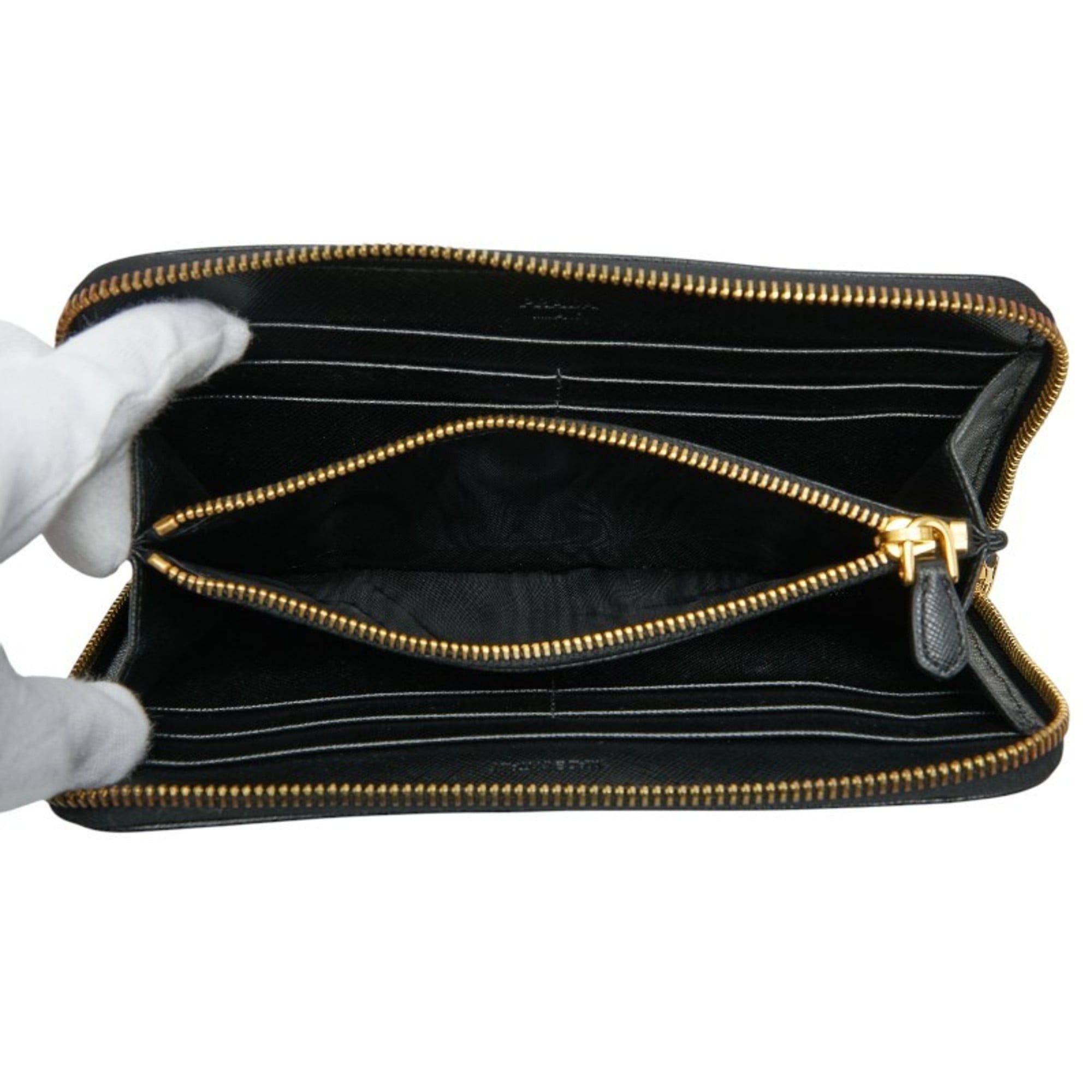 Prada Prada Women's Round Zip Long Wallet 1M0506 Black Nylon Size ONE SIZE - 6 Thumbnail