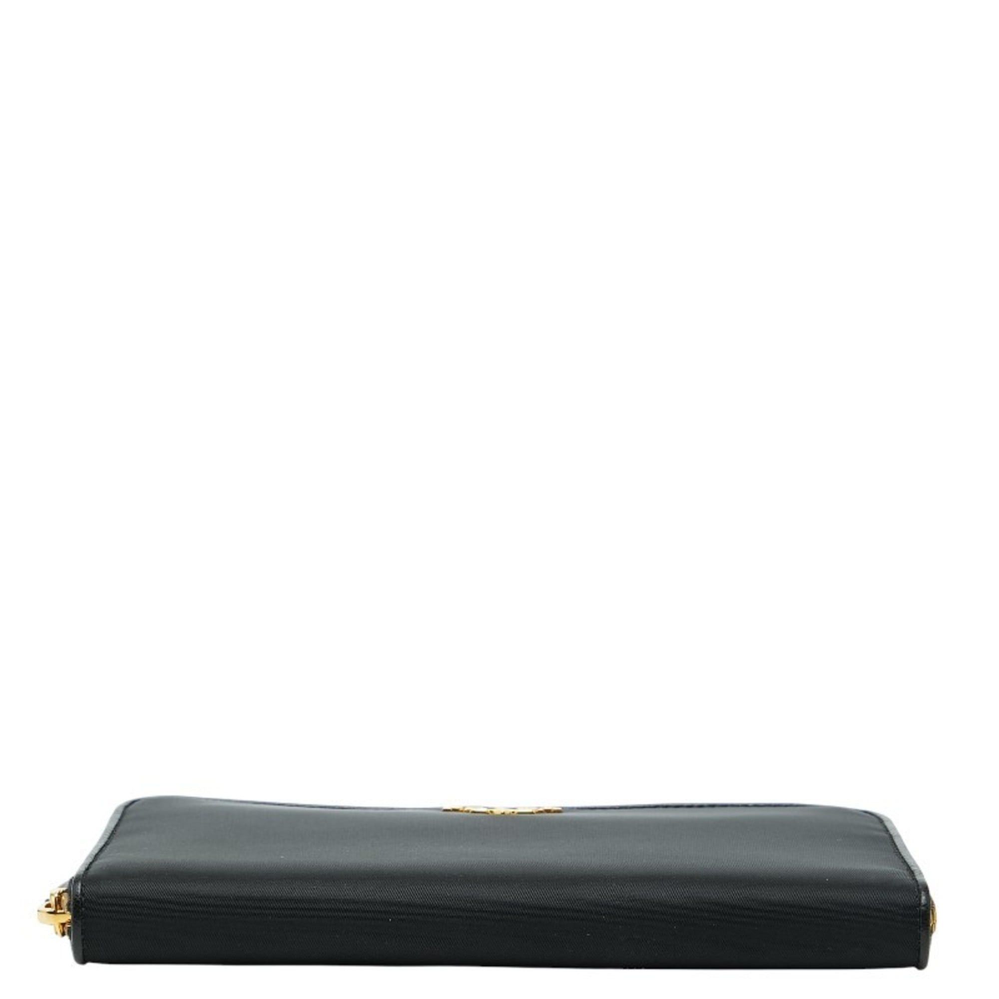 Prada Prada Women's Round Zip Long Wallet 1M0506 Black Nylon Size ONE SIZE - 3 Thumbnail