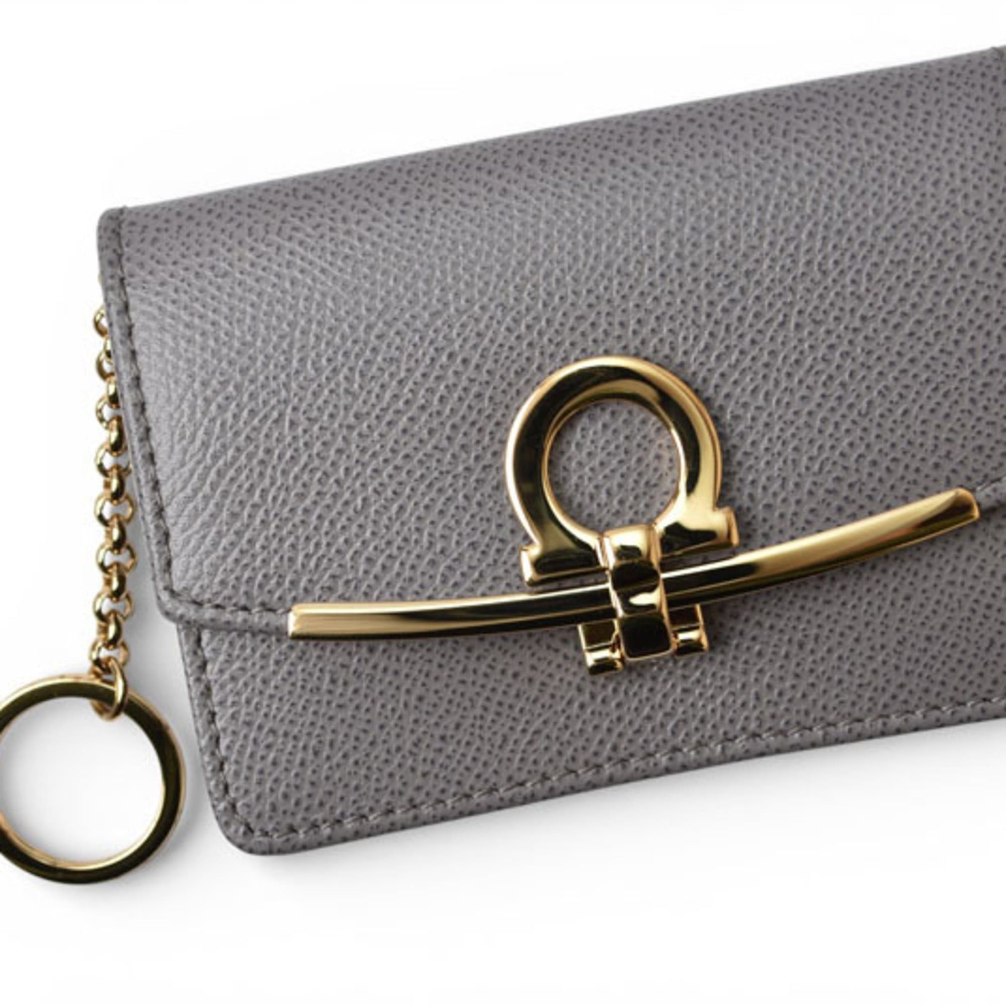 Salvatore Ferragamo Salvatore Ferragamo card case, coin key leather, gray Size ONE SIZE - 3 Thumbnail