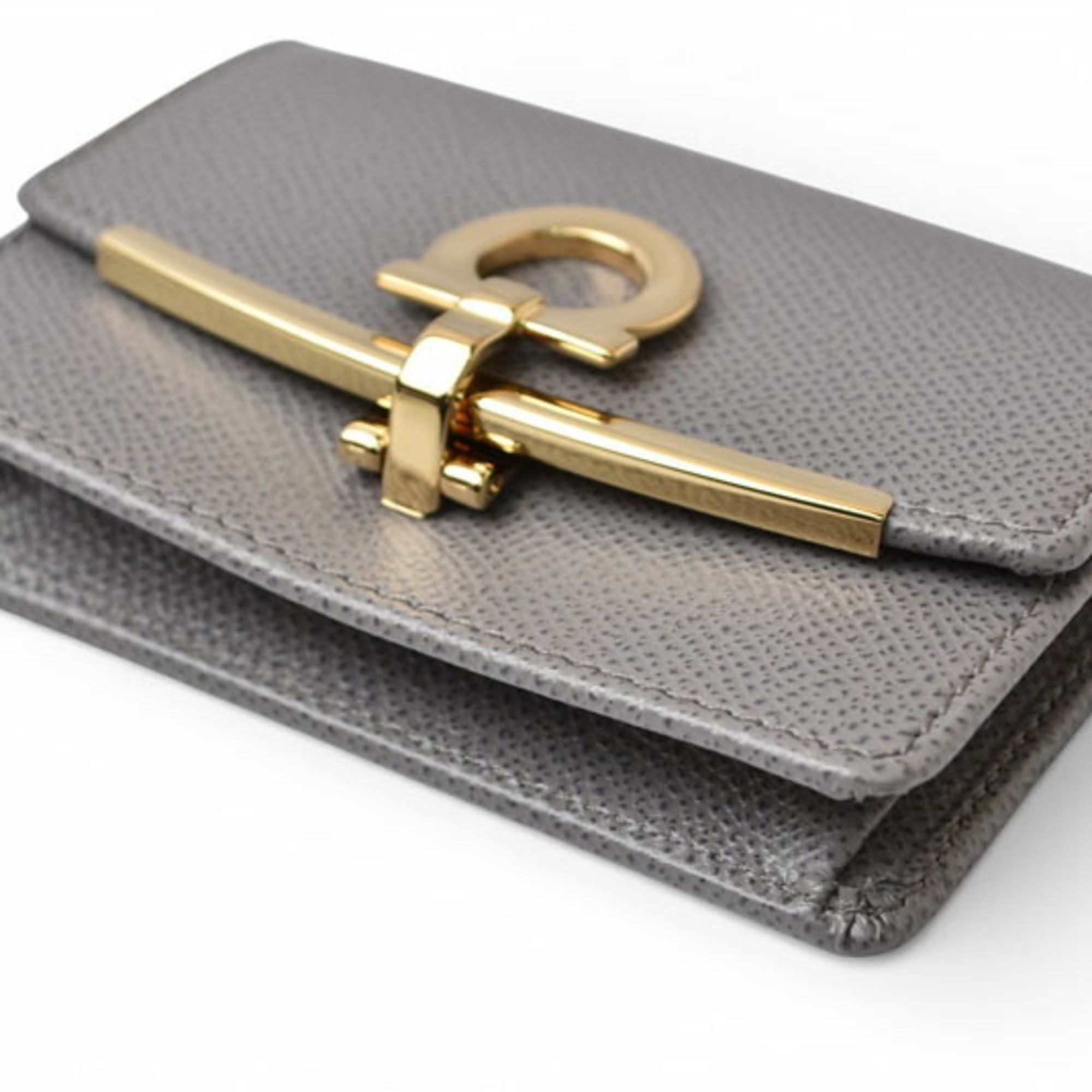 Salvatore Ferragamo Salvatore Ferragamo card case, coin key leather, gray Size ONE SIZE - 11 Thumbnail