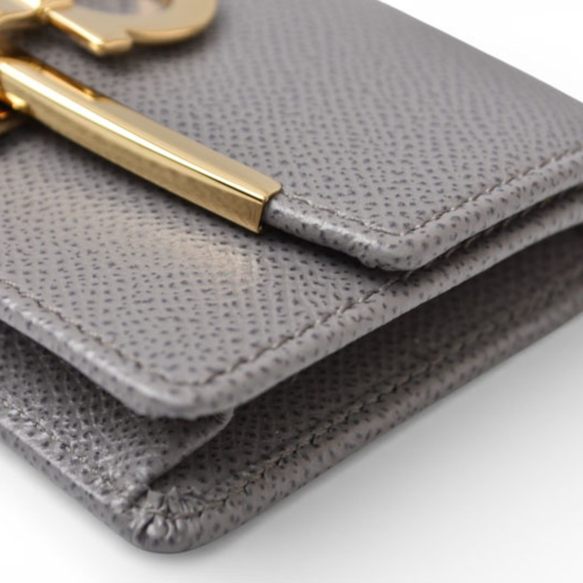 Salvatore Ferragamo Salvatore Ferragamo card case, coin key leather, gray Size ONE SIZE - 13 Thumbnail
