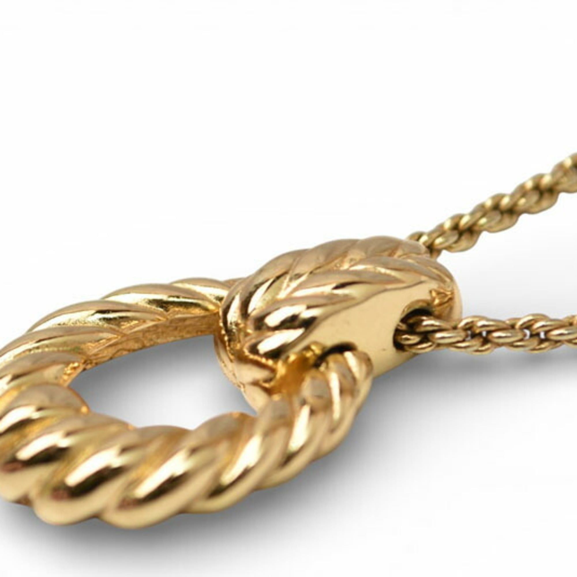 Dior Christian Dior Twist Oval Gold Necklace Pendant Size ONE SIZE - 5 Thumbnail