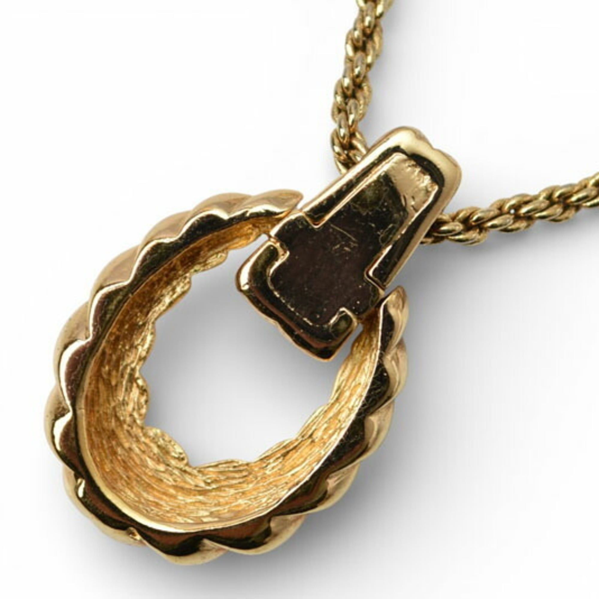 Dior Christian Dior Twist Oval Gold Necklace Pendant Size ONE SIZE - 7 Thumbnail