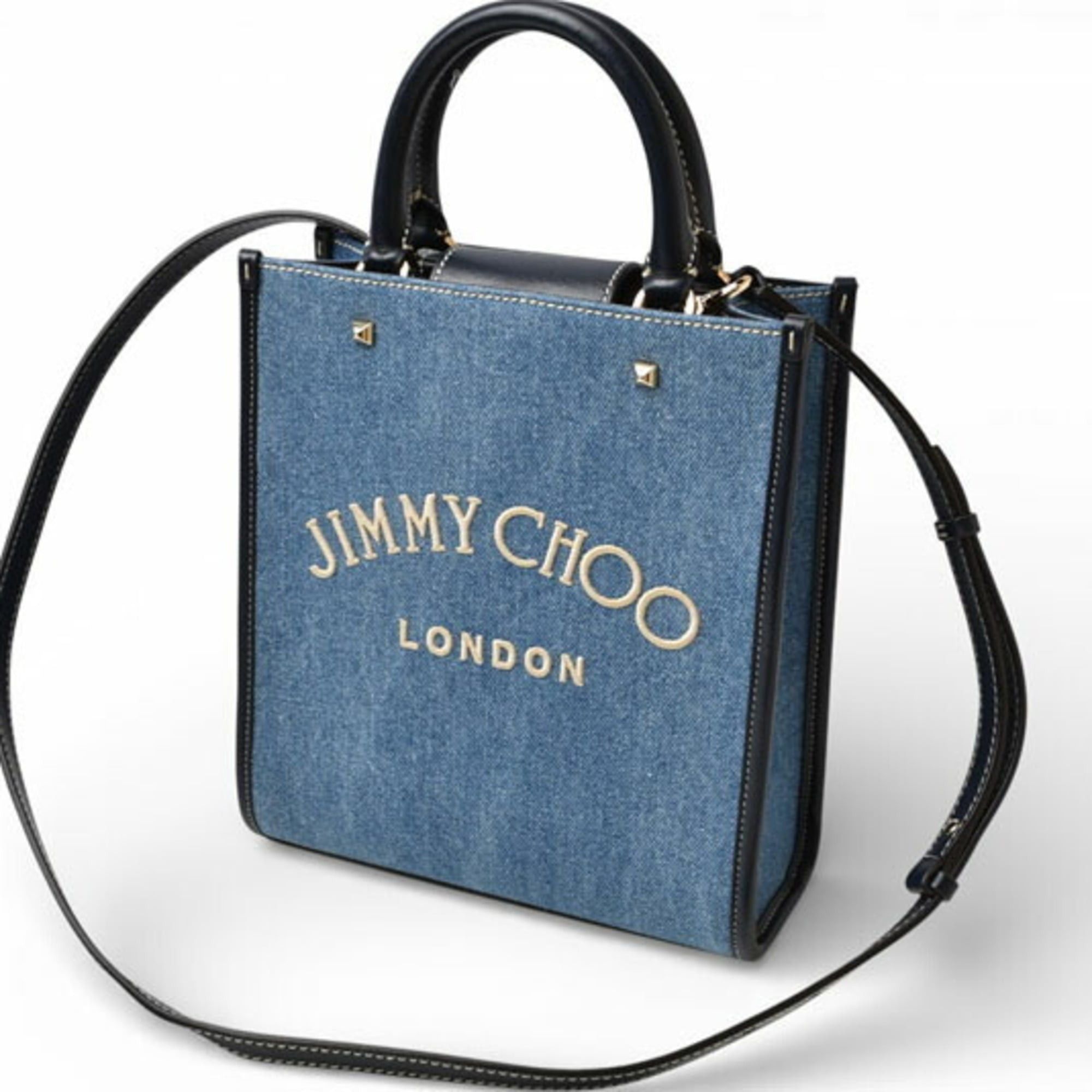 Jimmy Choo Jimmy Choo VARENNE Tote N S Denim 2-Way Shoulder Bag for Women Size ONE SIZE - 19 Thumbnail