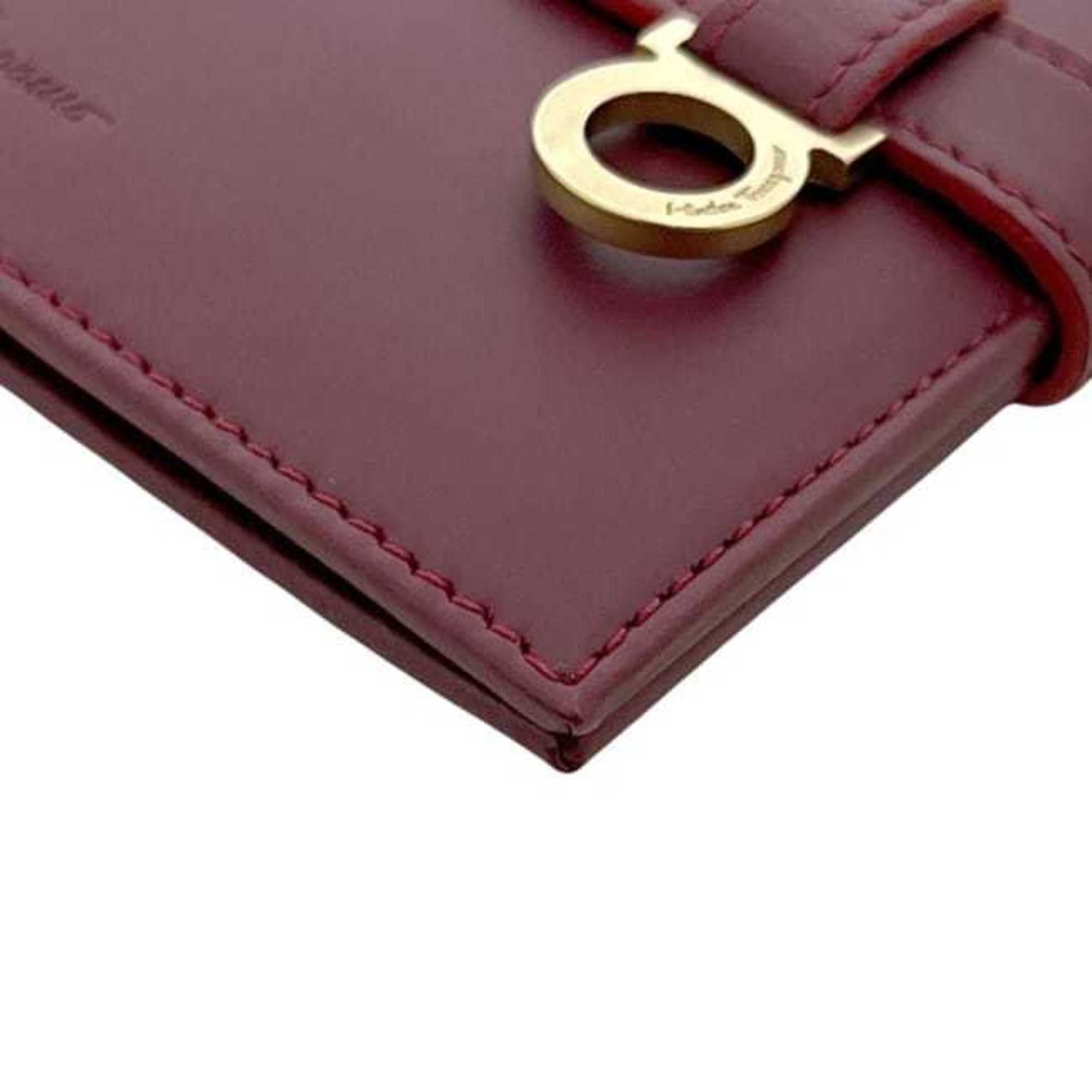 Salvatore Ferragamo Salvatore Ferragamo Pass Case ec-24917 Red Gancini 22-6237 0317742 2D45211 IY 0629 Leather Card Clear Pocket Size ONE SIZE - 8 Thumbnail