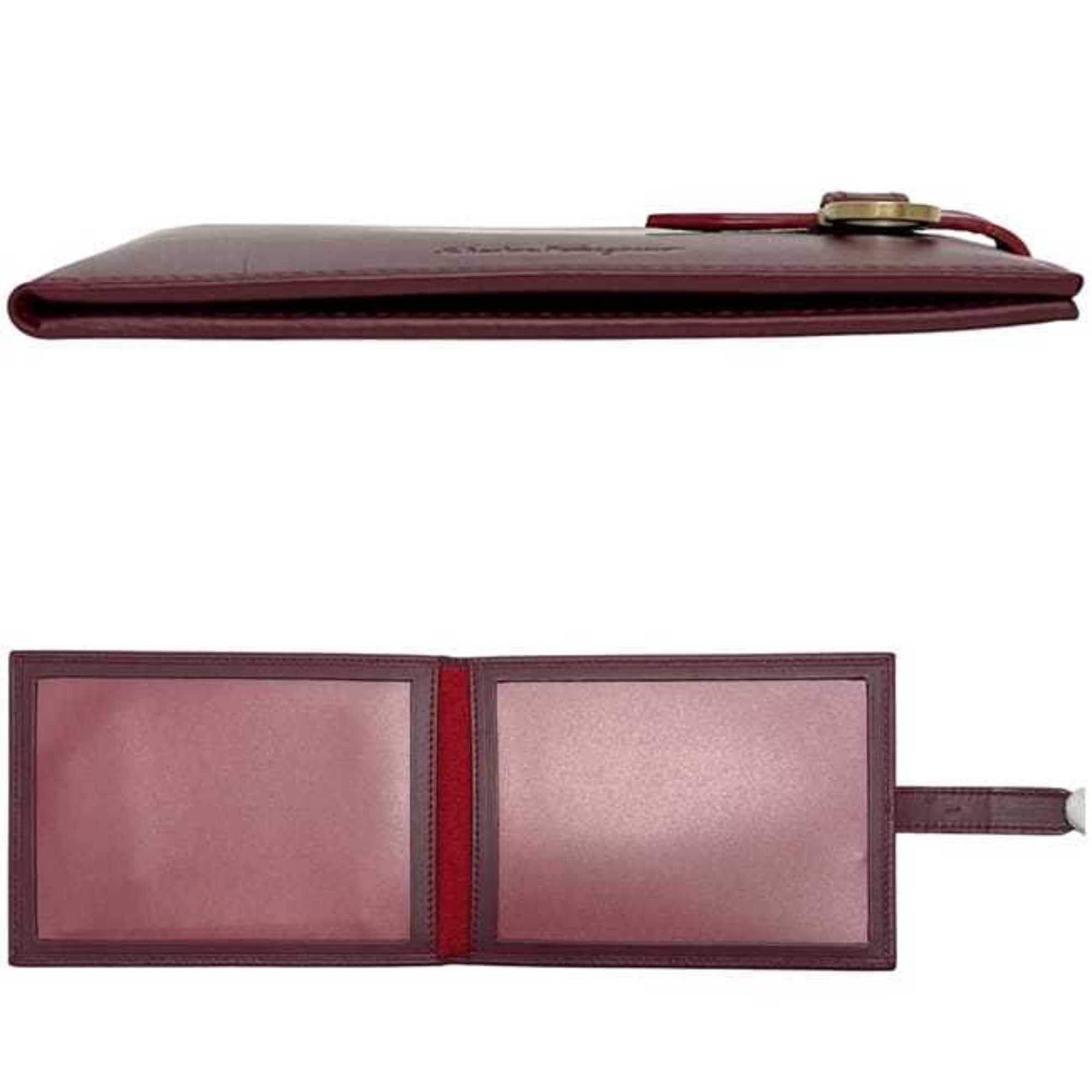 Salvatore Ferragamo Salvatore Ferragamo Pass Case ec-24917 Red Gancini 22-6237 0317742 2D45211 IY 0629 Leather Card Clear Pocket Size ONE SIZE - 3 Thumbnail