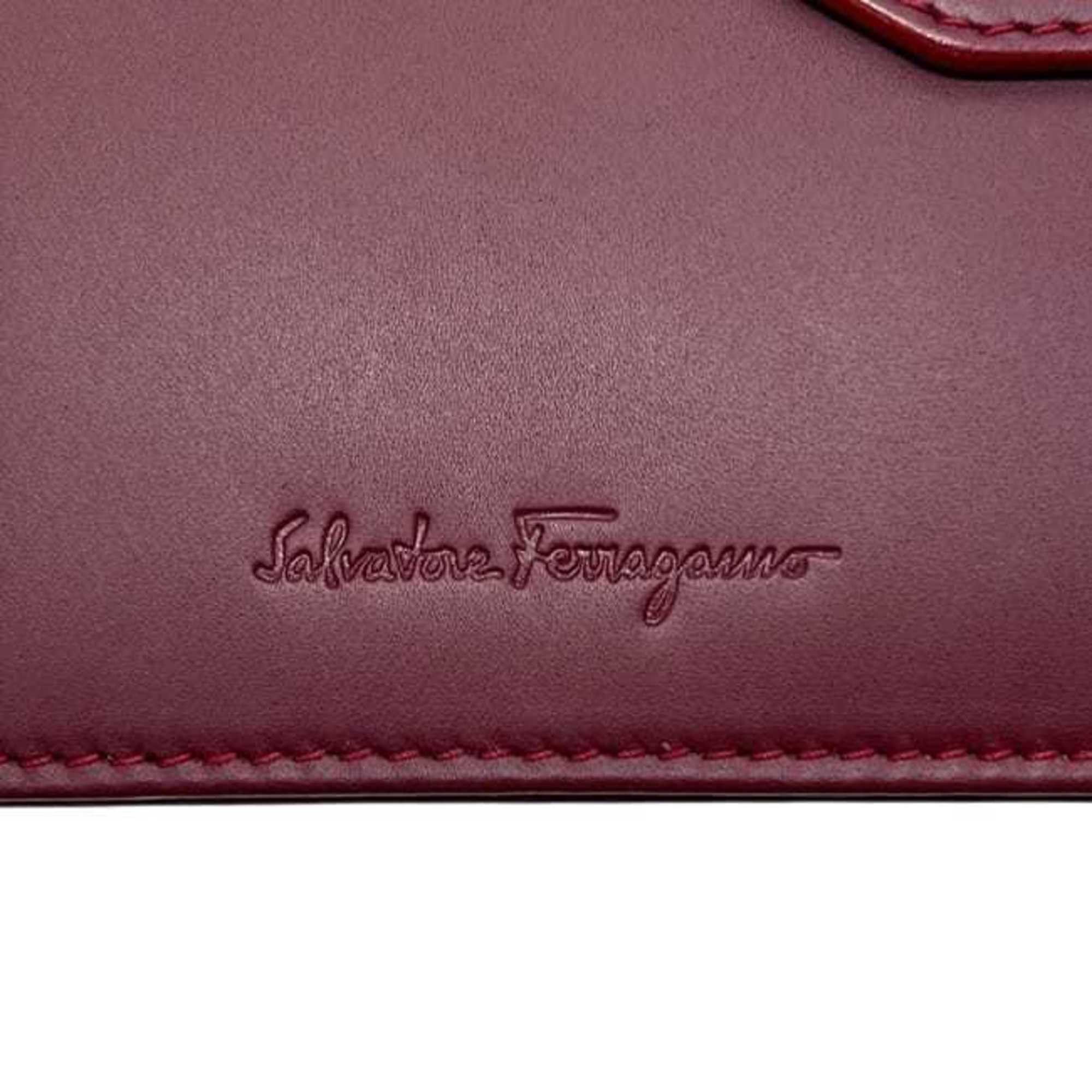 Salvatore Ferragamo Salvatore Ferragamo Pass Case ec-24917 Red Gancini 22-6237 0317742 2D45211 IY 0629 Leather Card Clear Pocket Size ONE SIZE - 7 Thumbnail