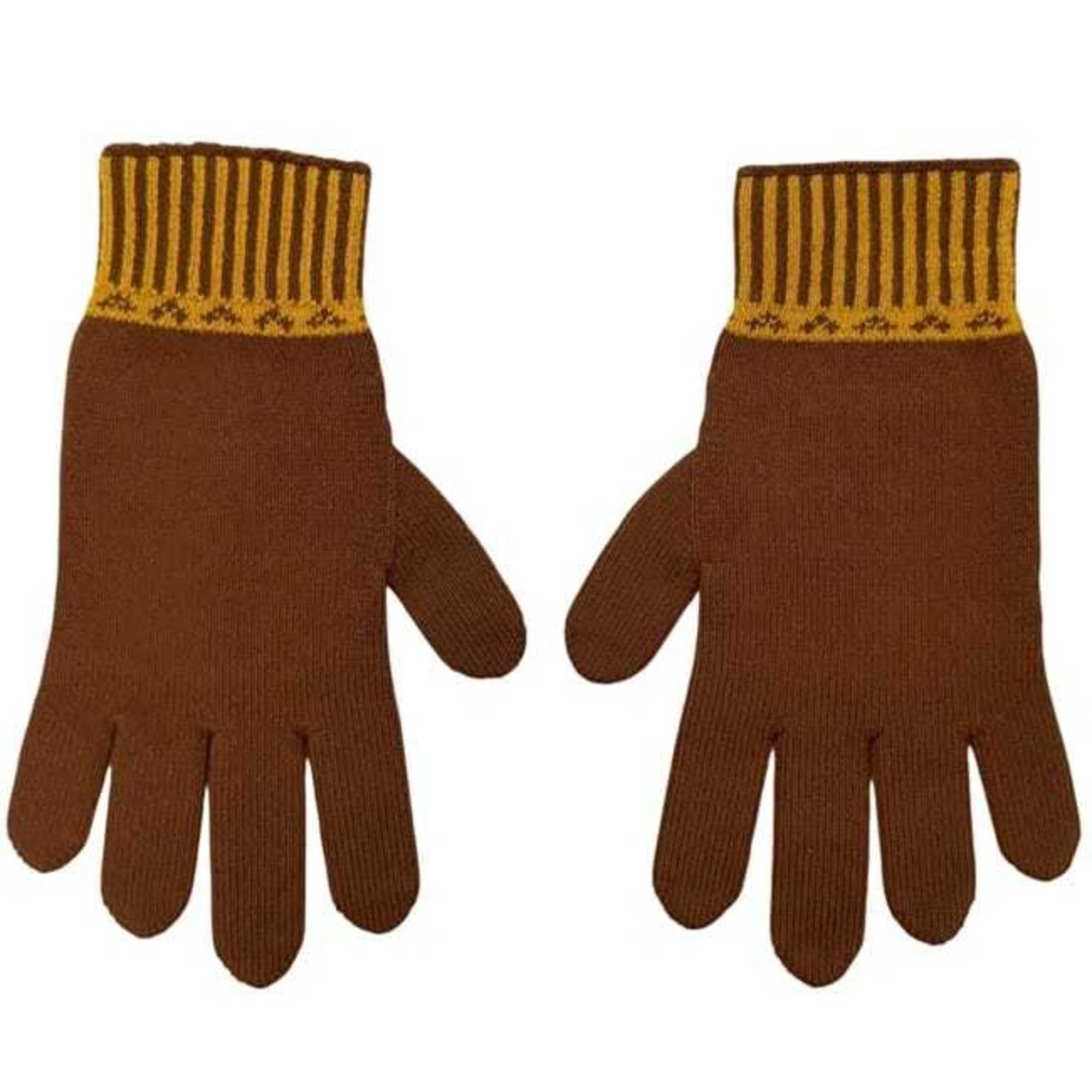 Loewe Loewe Gloves ec-24883 Brown Yellow Suna Fujita F811487X39 S 93% Wool, 7% Nylon, Polyester LOEWE Collaboration Women's Size Small Size ONE SIZE - 3 Thumbnail