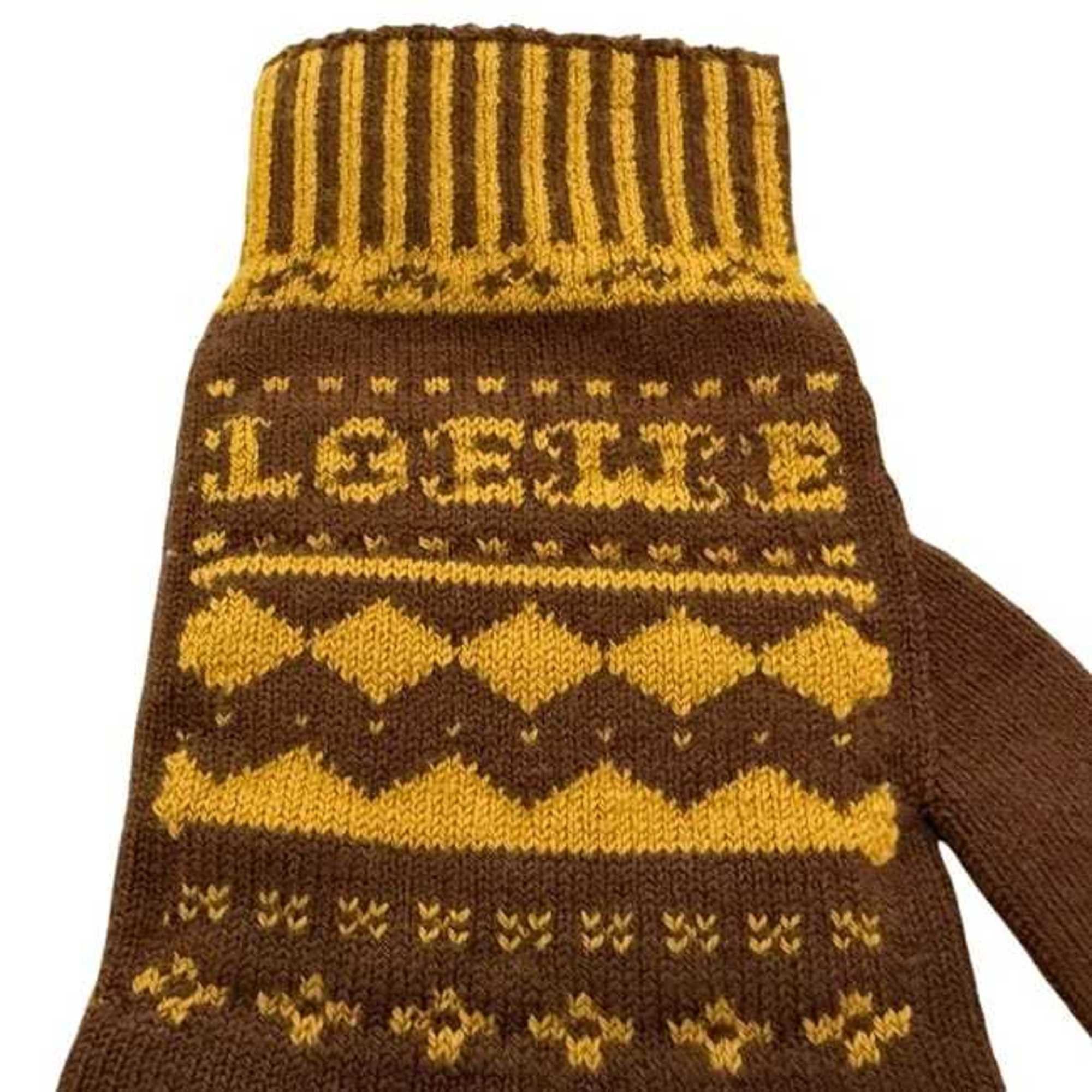 Loewe Loewe Gloves ec-24883 Brown Yellow Suna Fujita F811487X39 S 93% Wool, 7% Nylon, Polyester LOEWE Collaboration Women's Size Small Size ONE SIZE - 4 Thumbnail