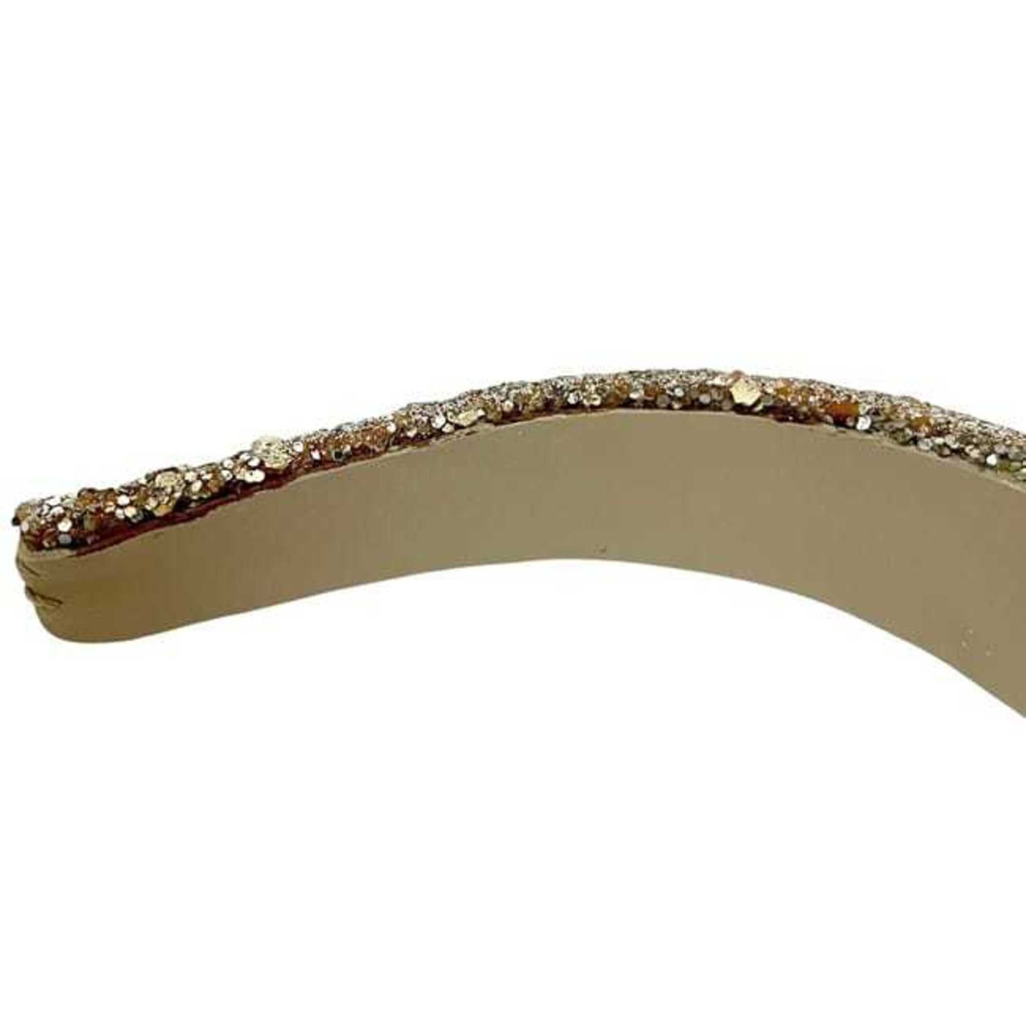 Miu Miu Miu Miu Miu headband ec-24911, gold glitter leather, hair ribbon for women, glitter, sparkle Size ONE SIZE - 11 Thumbnail
