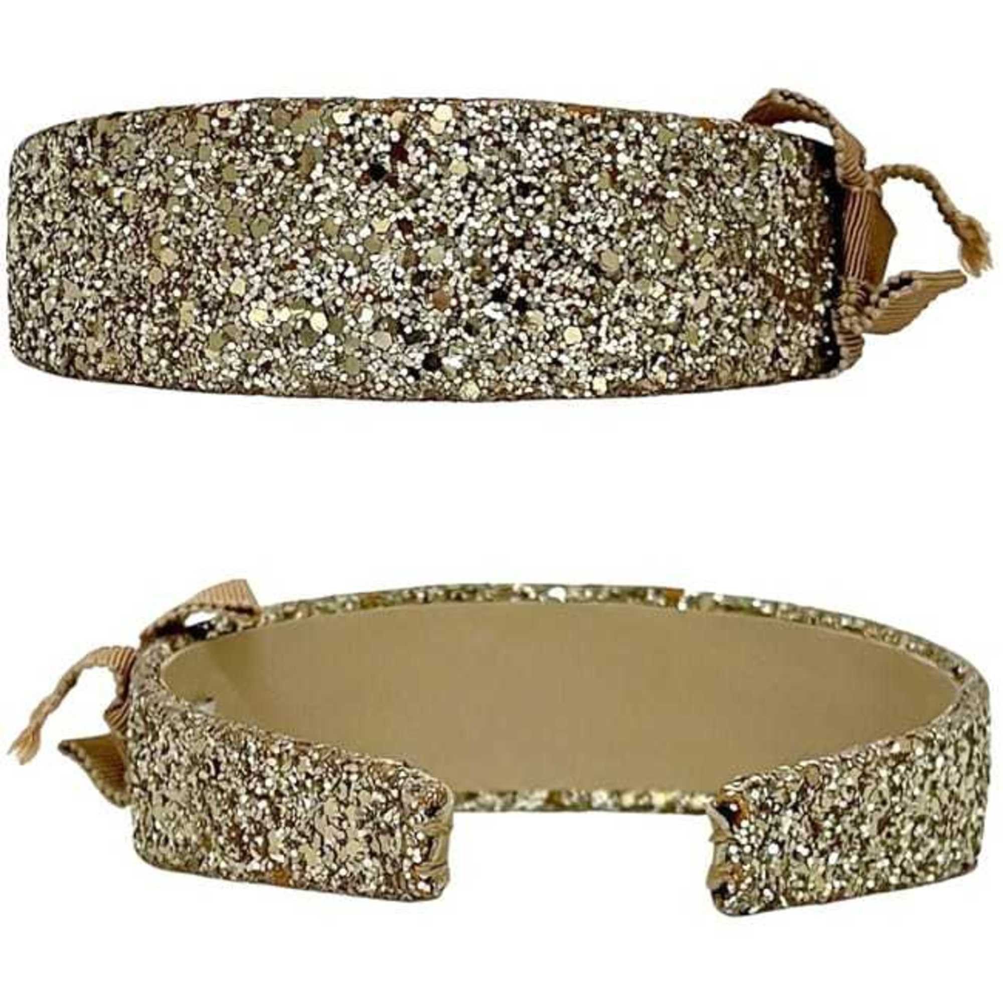 Miu Miu Miu Miu Miu headband ec-24911, gold glitter leather, hair ribbon for women, glitter, sparkle Size ONE SIZE - 4 Thumbnail