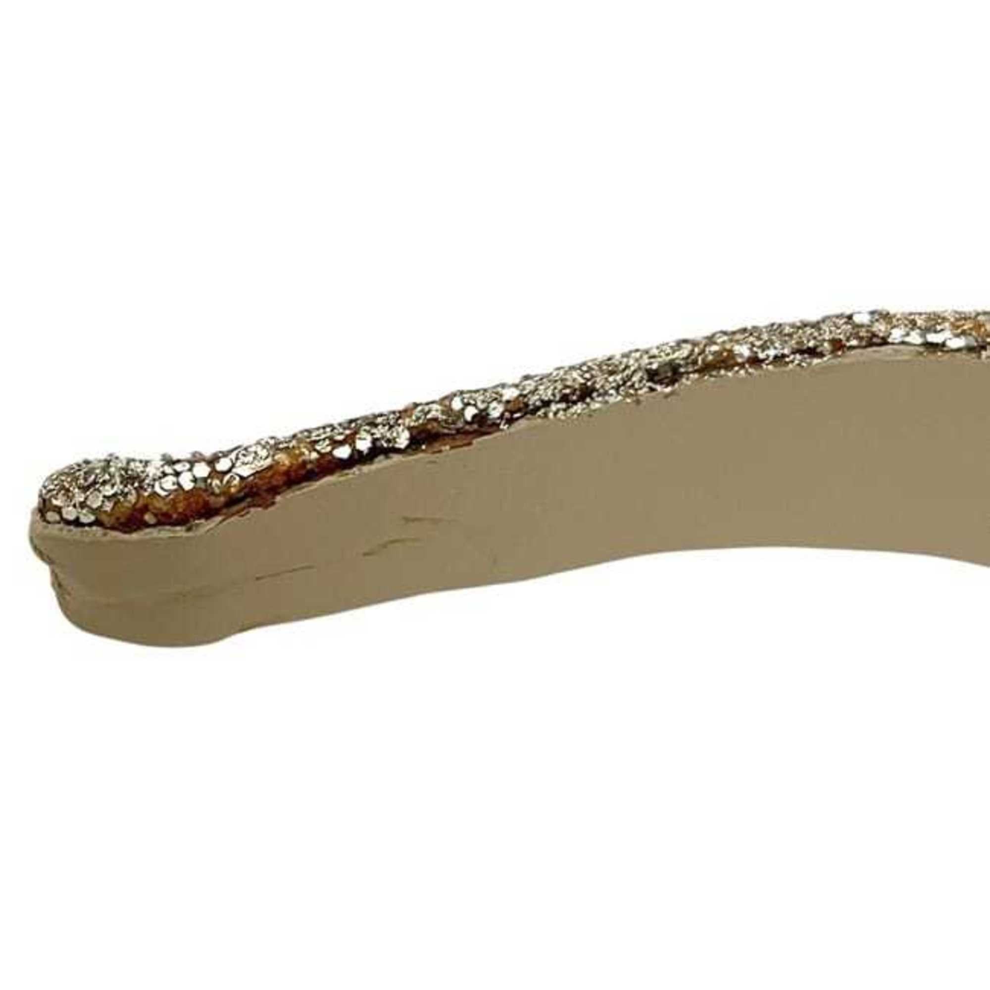 Miu Miu Miu Miu Miu headband ec-24911, gold glitter leather, hair ribbon for women, glitter, sparkle Size ONE SIZE - 10 Thumbnail