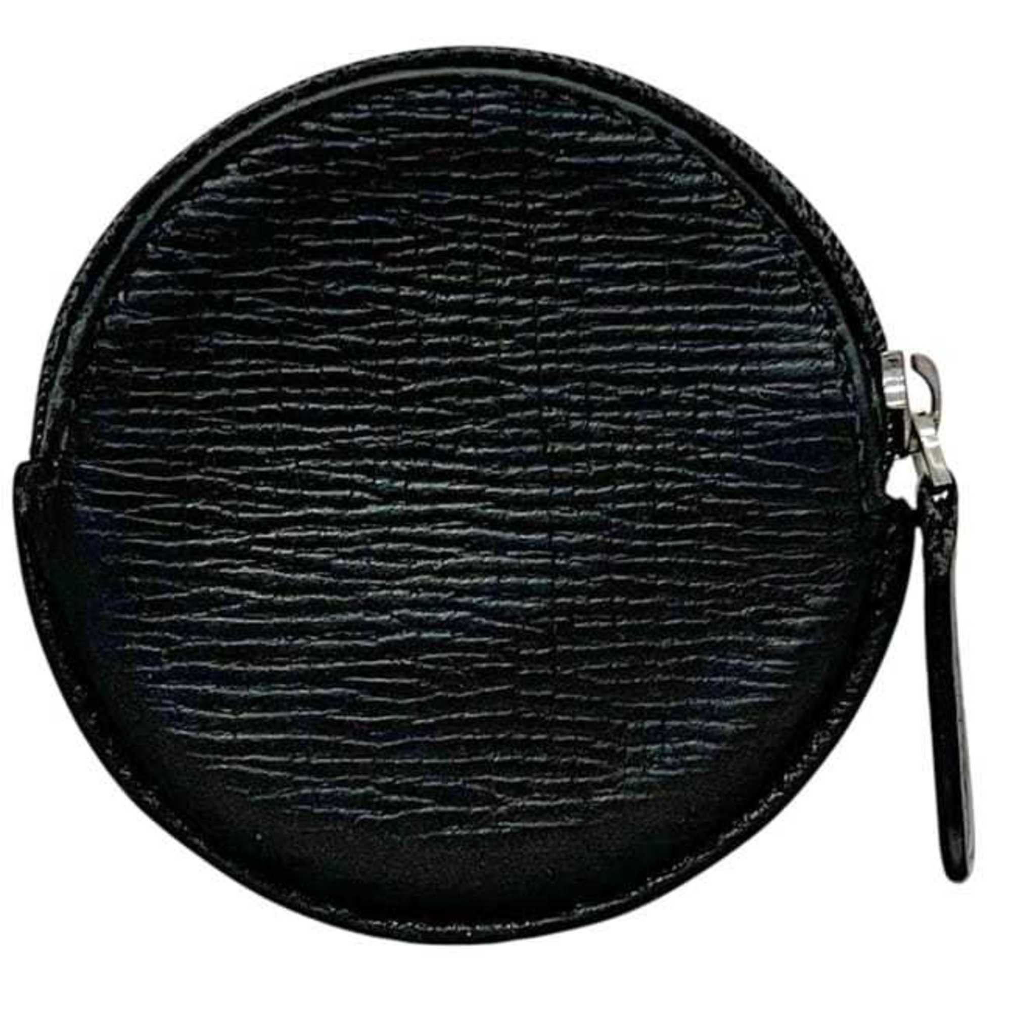 Loewe Loewe coin case ec-24947 black anagram purse leather 060604 LOEWE round mini compact women's men's Size ONE SIZE - 3 Thumbnail