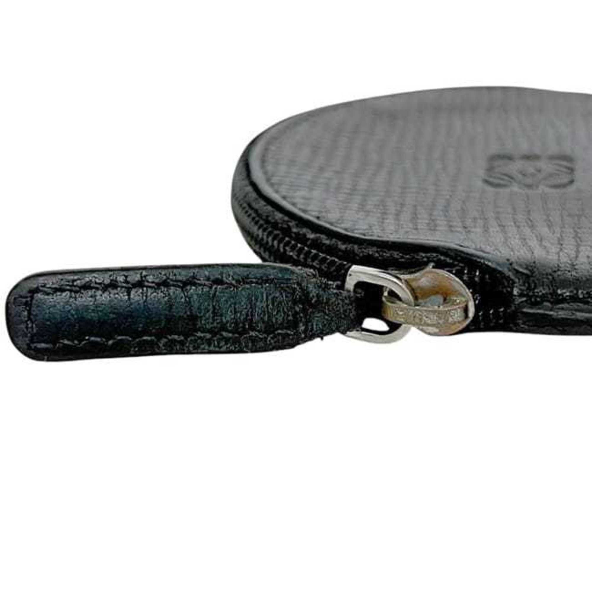 Loewe Loewe coin case ec-24947 black anagram purse leather 060604 LOEWE round mini compact women's men's Size ONE SIZE - 6 Thumbnail