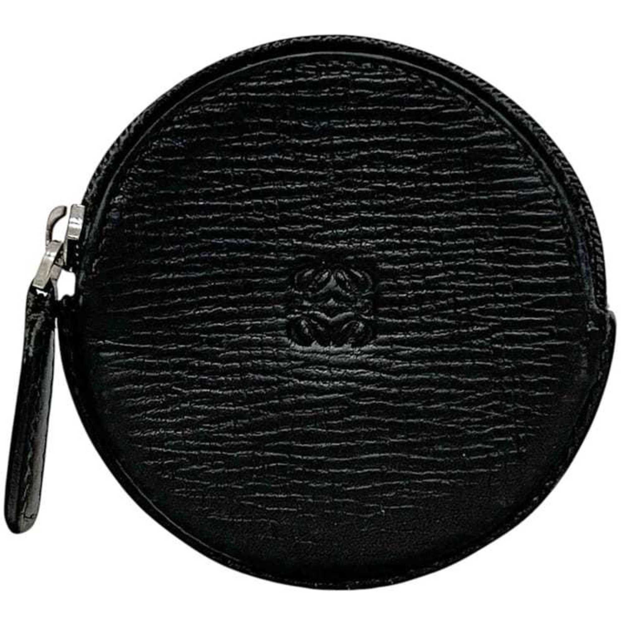 Loewe Loewe coin case ec-24947 black anagram purse leather 060604 LOEWE round mini compact women's men's Size ONE SIZE - 2 Thumbnail