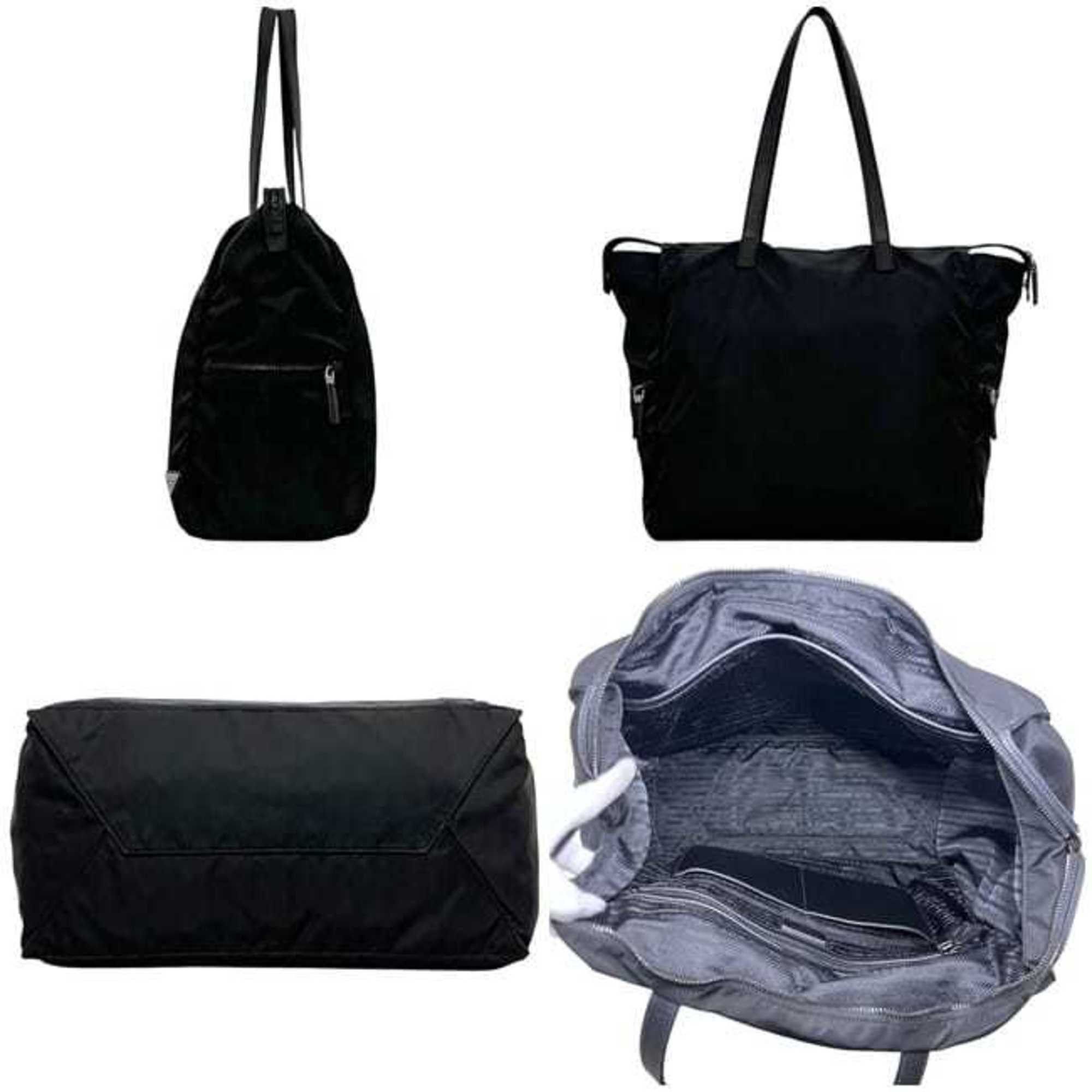Prada Prada tote bag ec-24891 black NERO Tessuto 2VG026 nylon leather 253 PRADA triangle plate men's women's Size ONE SIZE - 3 Thumbnail