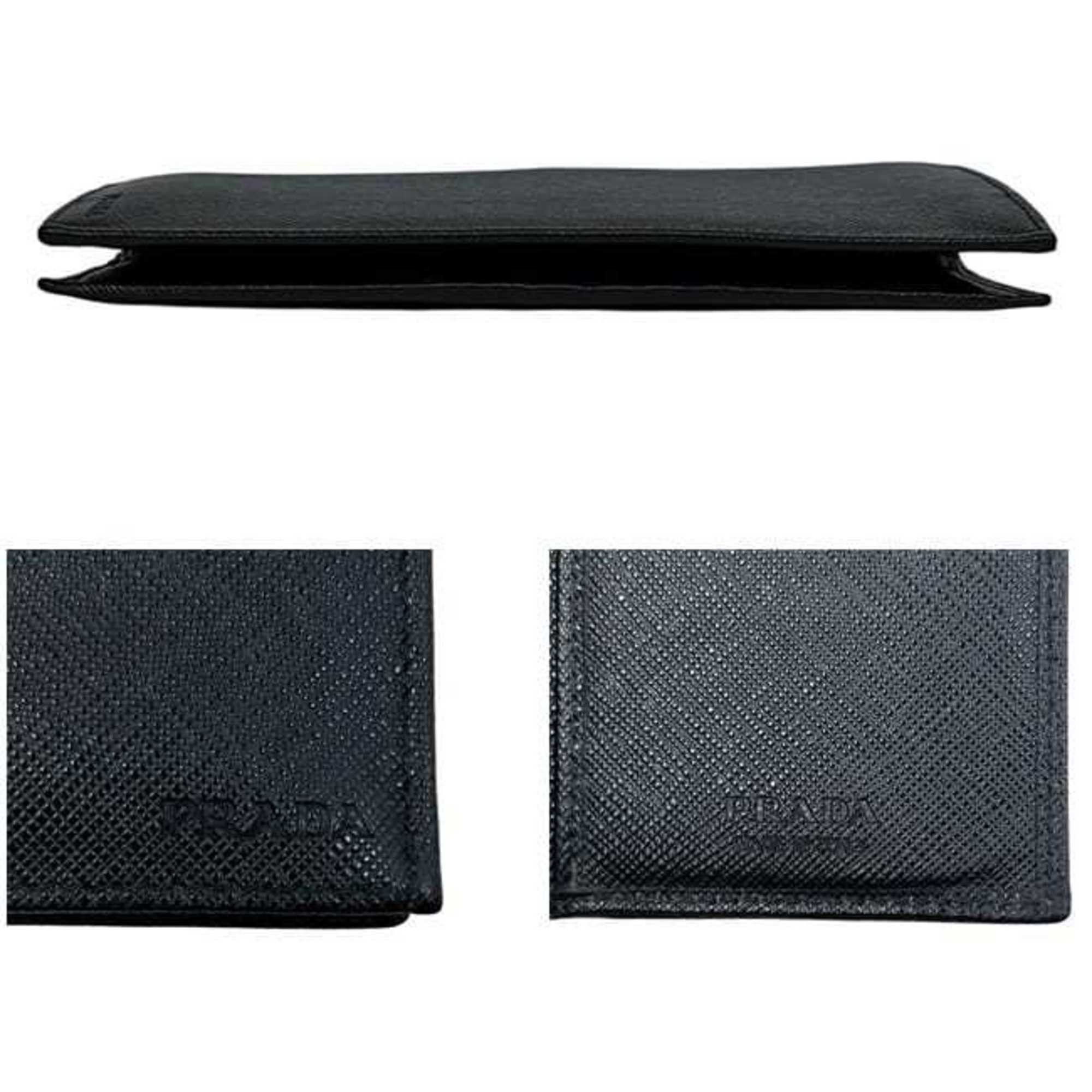 Prada Prada bifold long wallet f-25072 Black NERO 2MV836 Wallet Saffiano leather 62 D PRADA folding black for men and women Size ONE SIZE - 8 Thumbnail