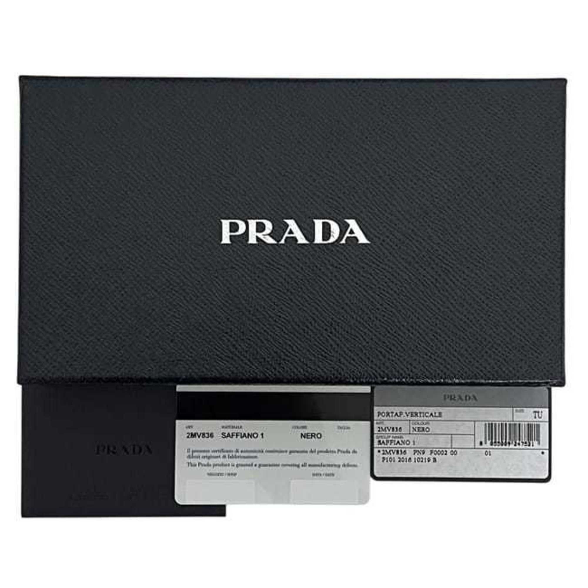 Prada Prada bifold long wallet f-25072 Black NERO 2MV836 Wallet Saffiano leather 62 D PRADA folding black for men and women Size ONE SIZE - 11 Thumbnail